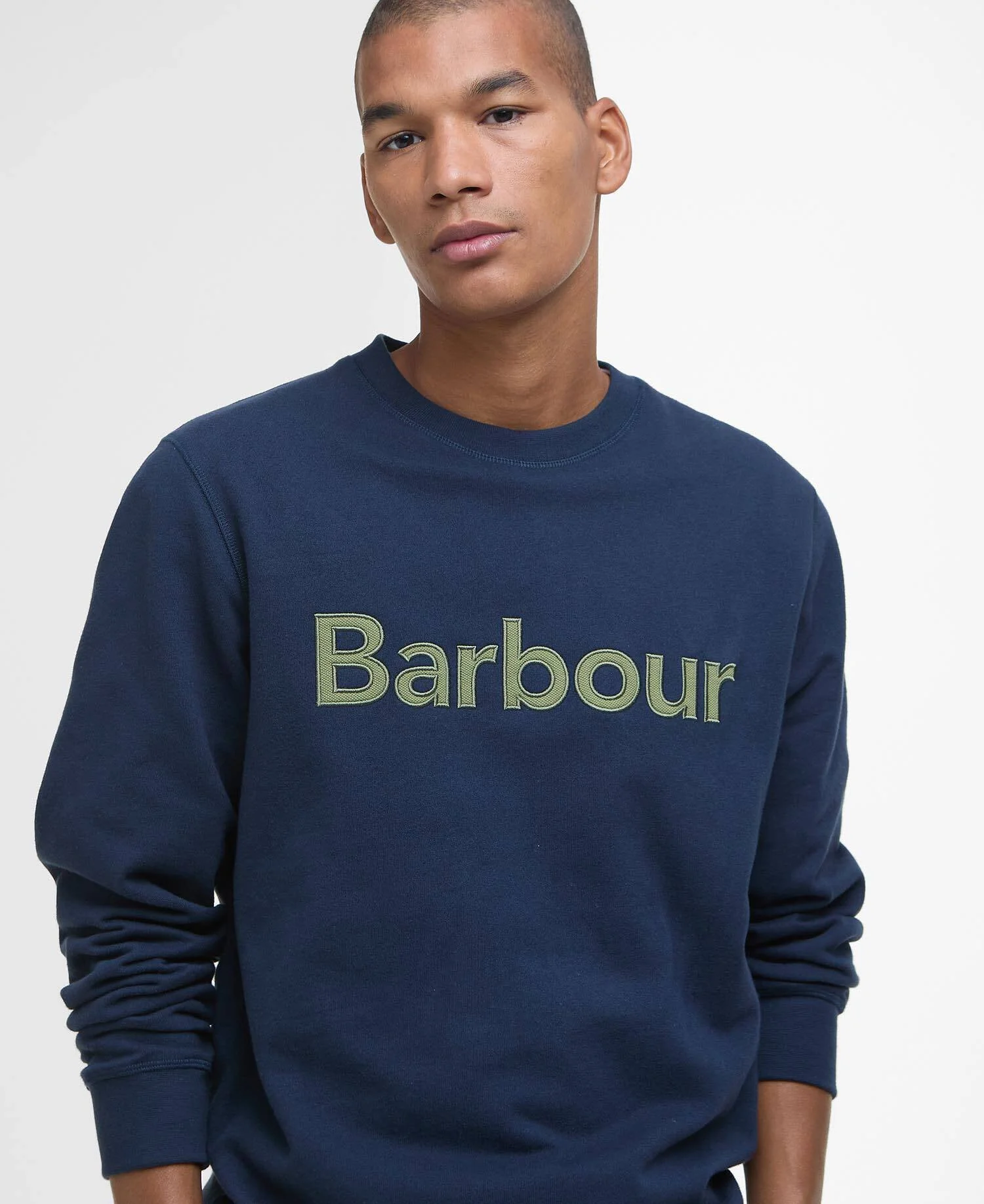 Pique Applique Crew Sweatshirt Navy - Image 4