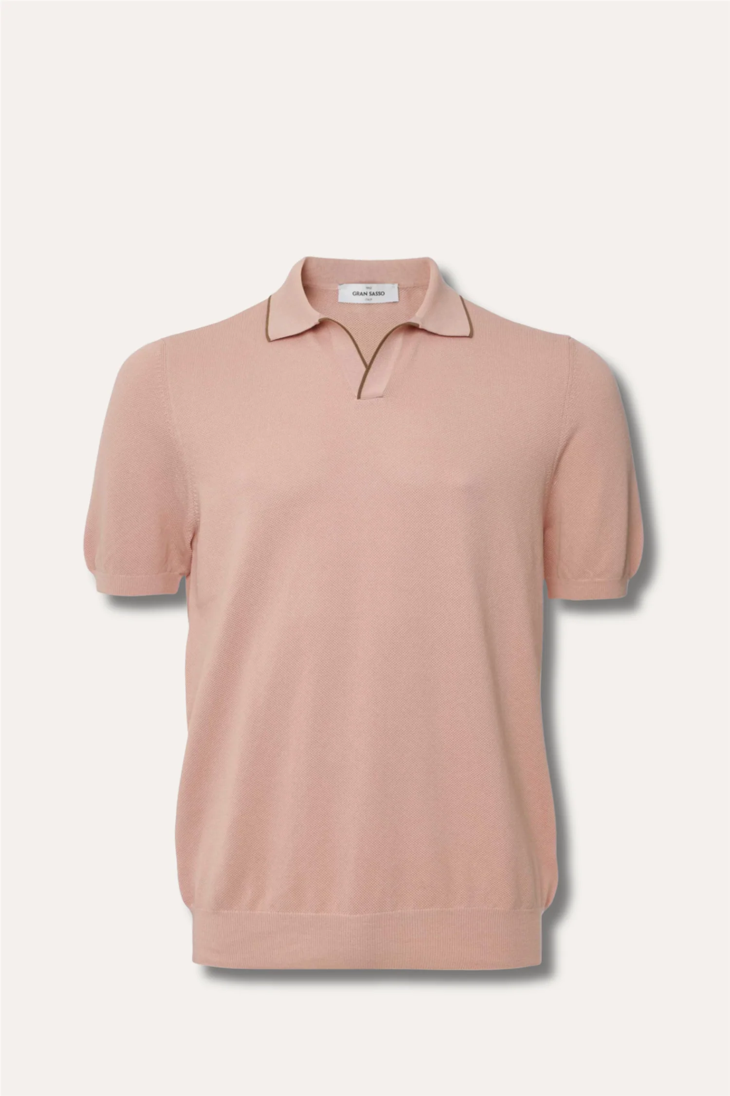 Skipper Knit Polo Rice Stitch Pink