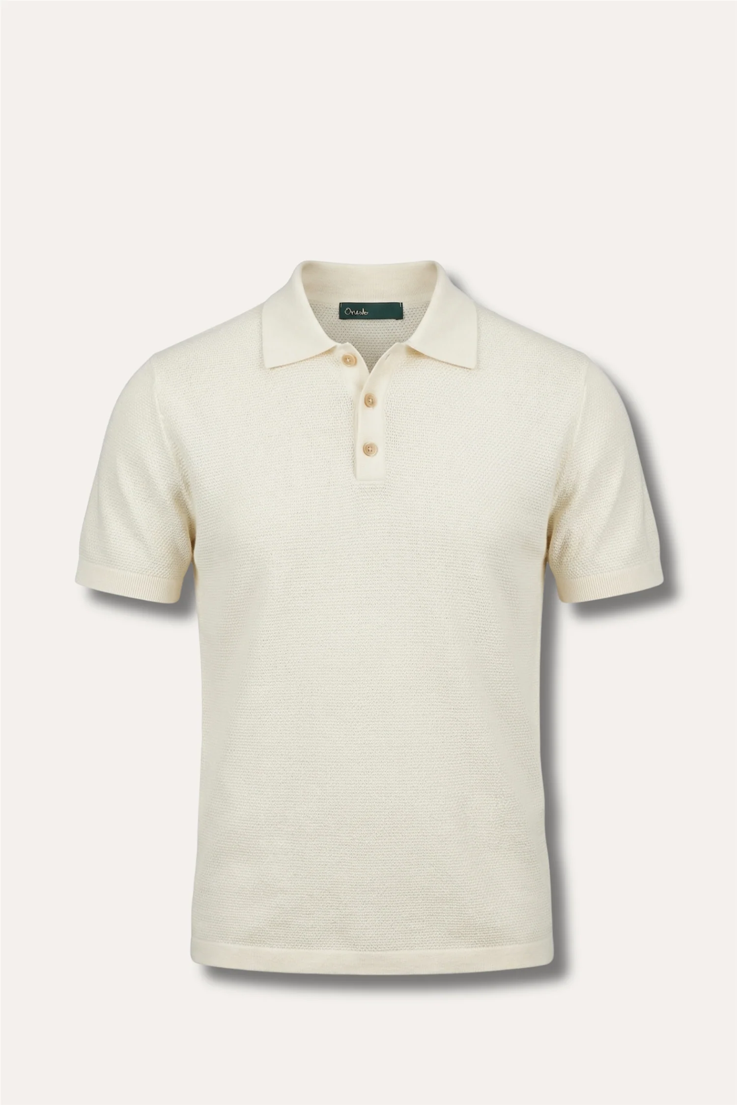 Structured Cotton Polo Ecru