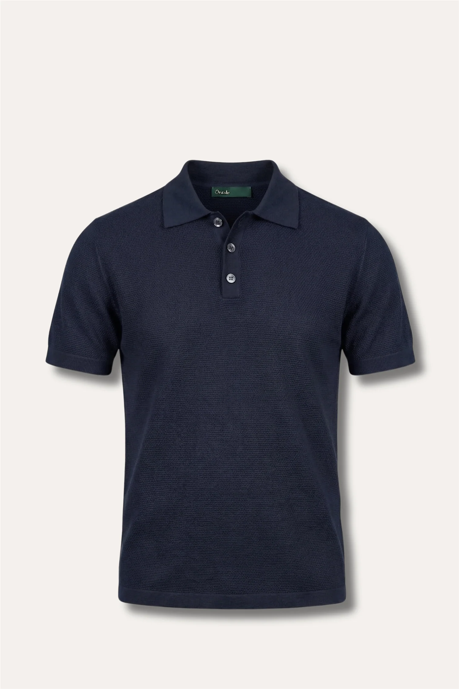 Structured Cotton Polo Navy