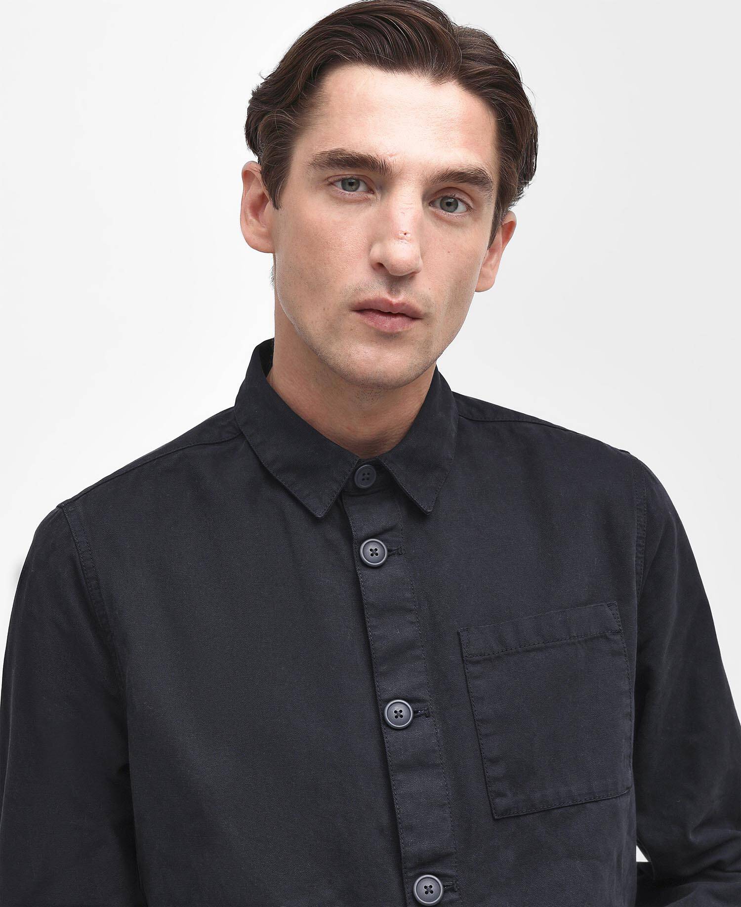 Washed Cotton Overshirt Navy - Image 4