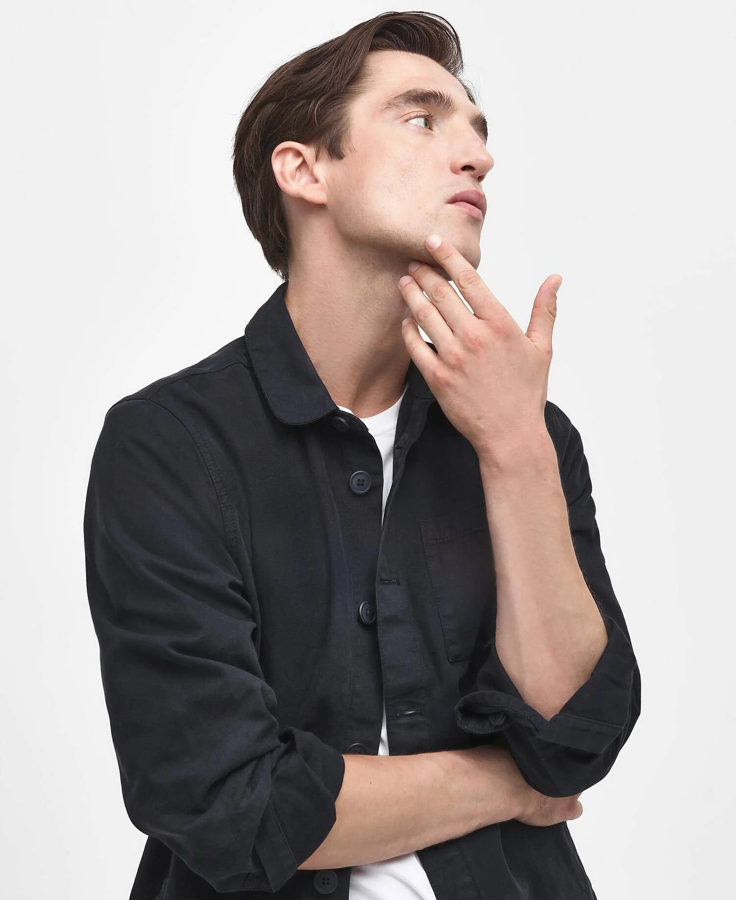 Washed Cotton Overshirt Navy - Image 5