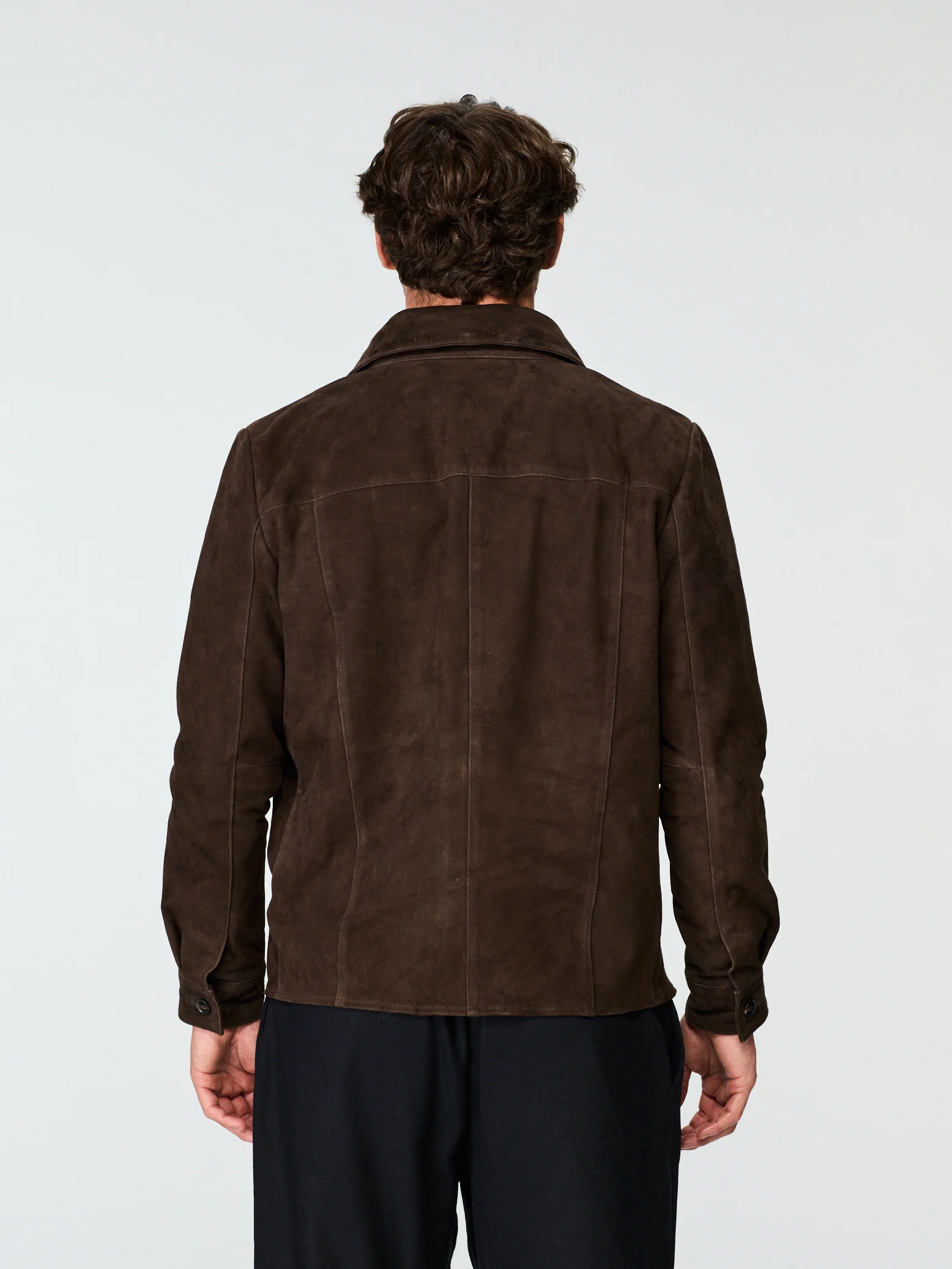 Suede Shirt Jacket Dark Brown - Image 2