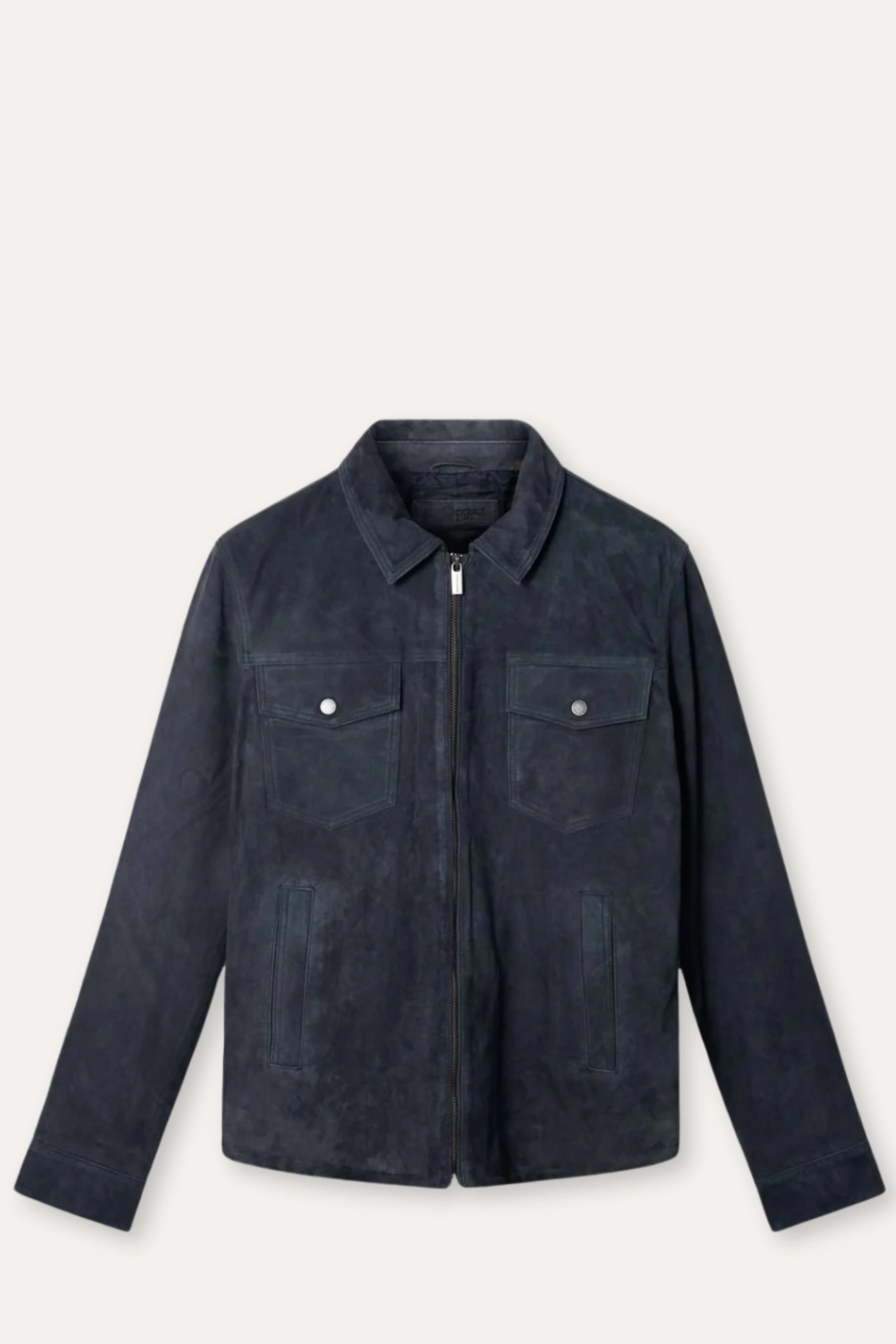 Suede Zip Jacket Dark Blue