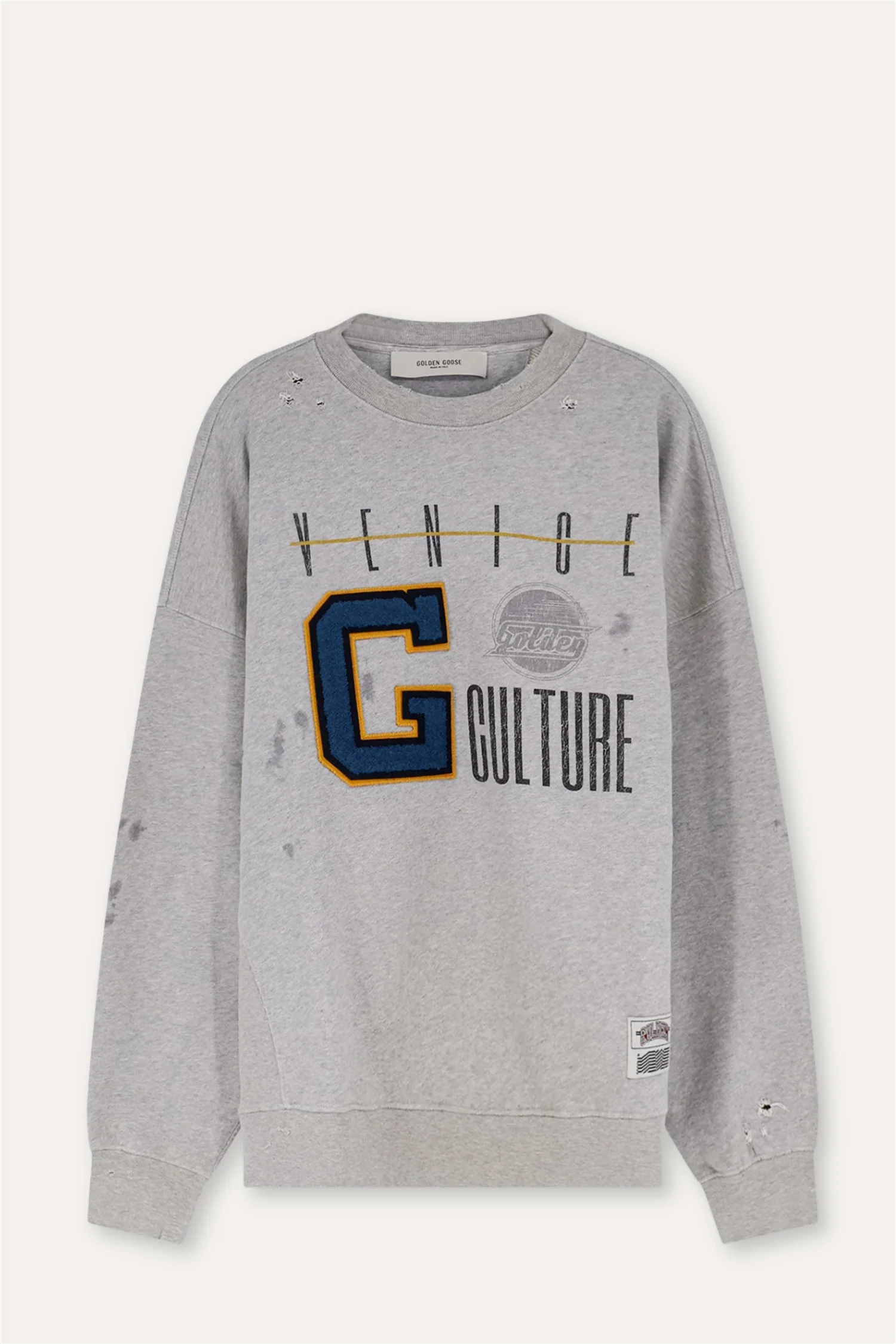 Journey Unisex Crewneck Heavy Fleece Vintage Treatment Alluminium Melange Gray