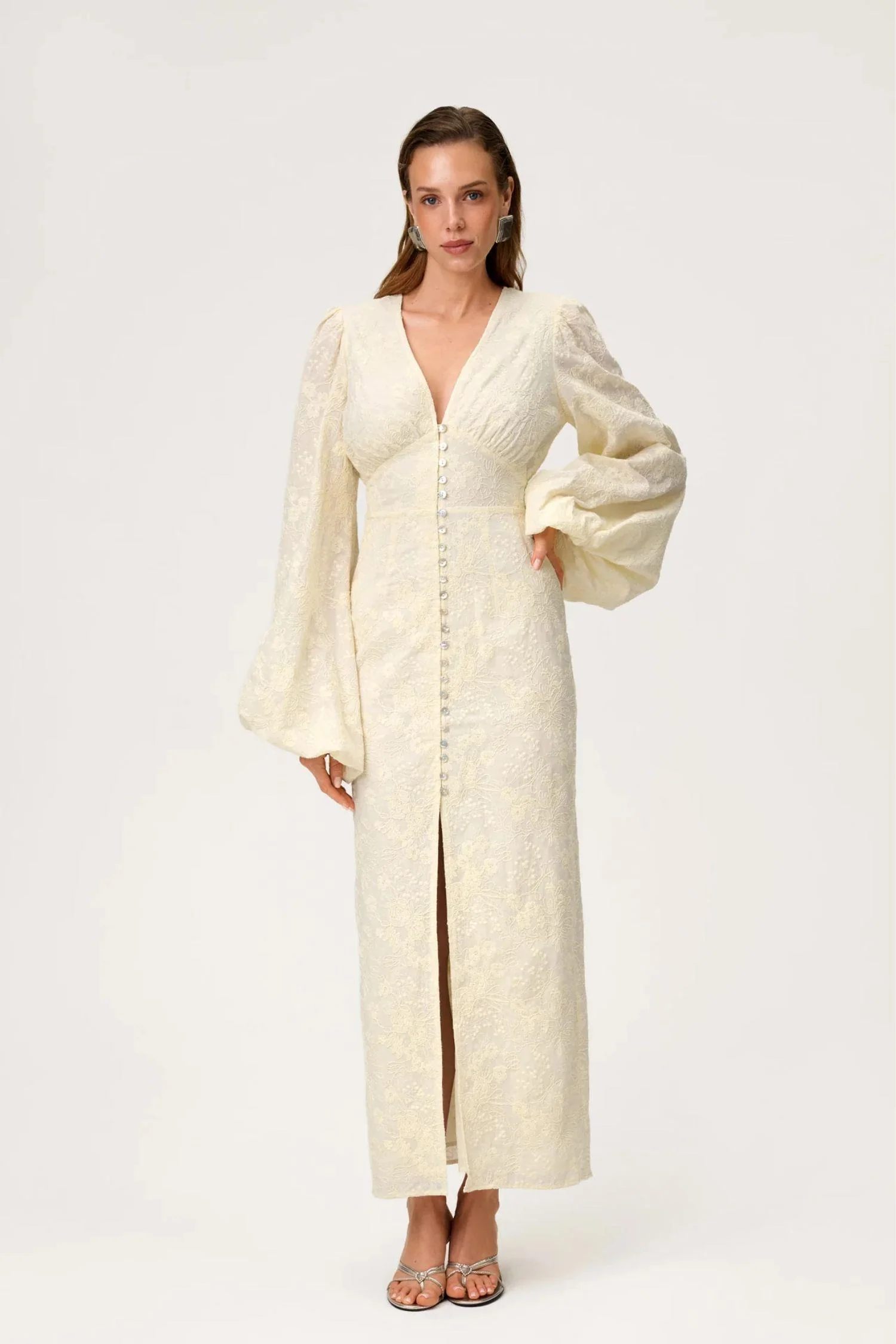 Positano Dress- Light Yellow Embroidery