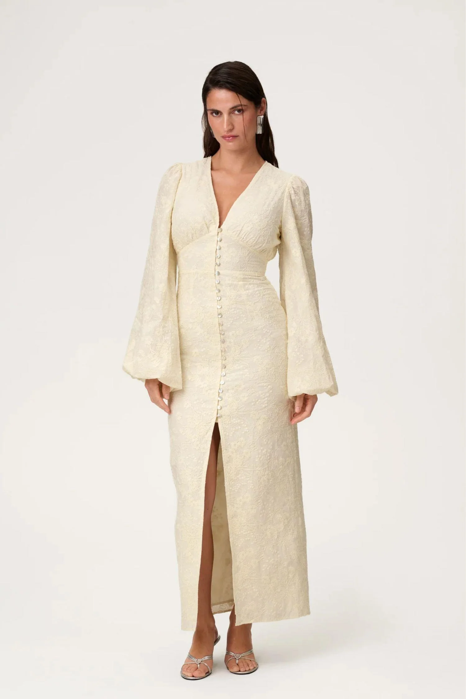 Positano Dress- Light Yellow Embroidery - Image 5