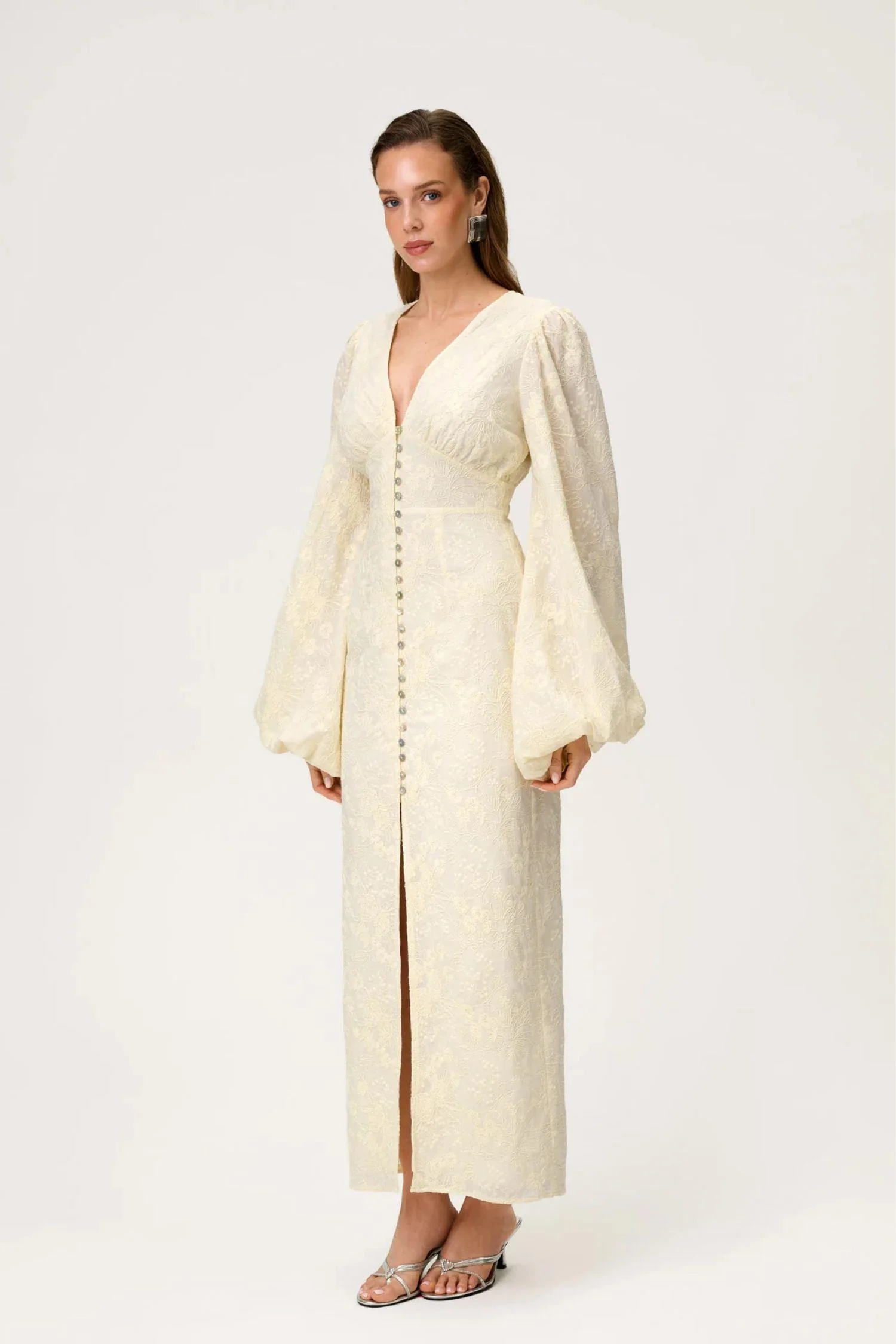 Positano Dress- Light Yellow Embroidery - Image 6