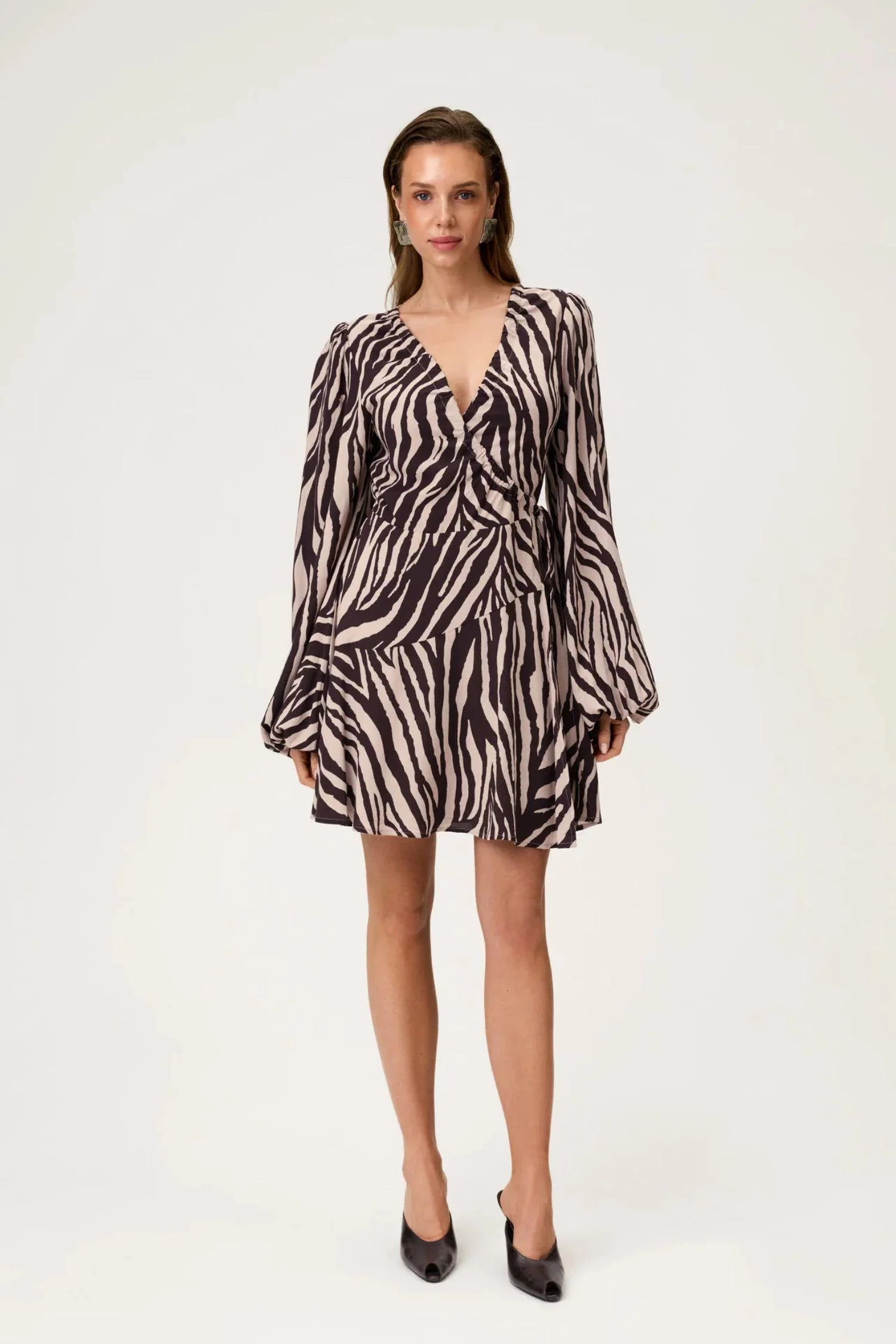 Portofino Mini Dress- Brown Zebra