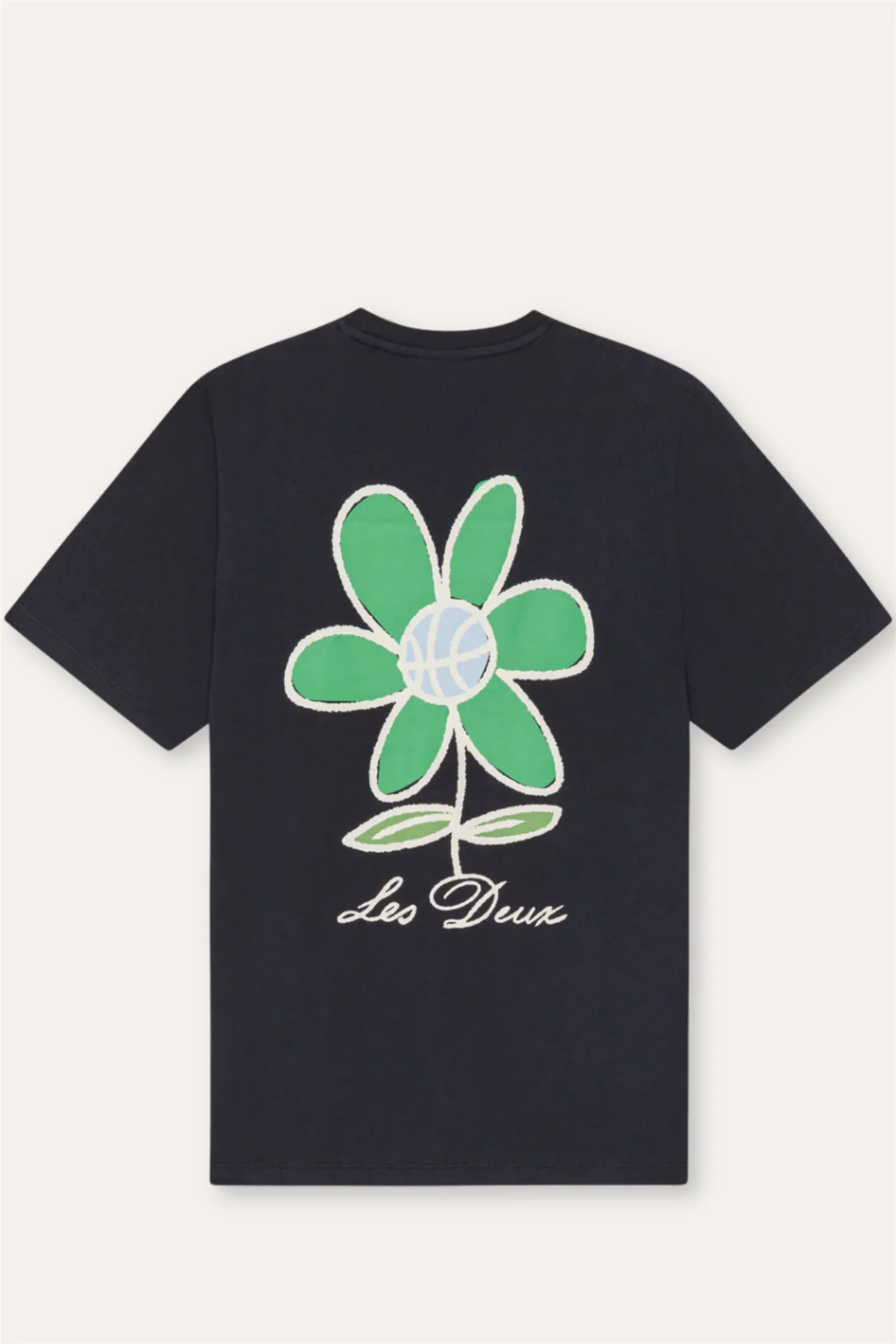 Flower T-Shirt Dark Blue Night - Image 2