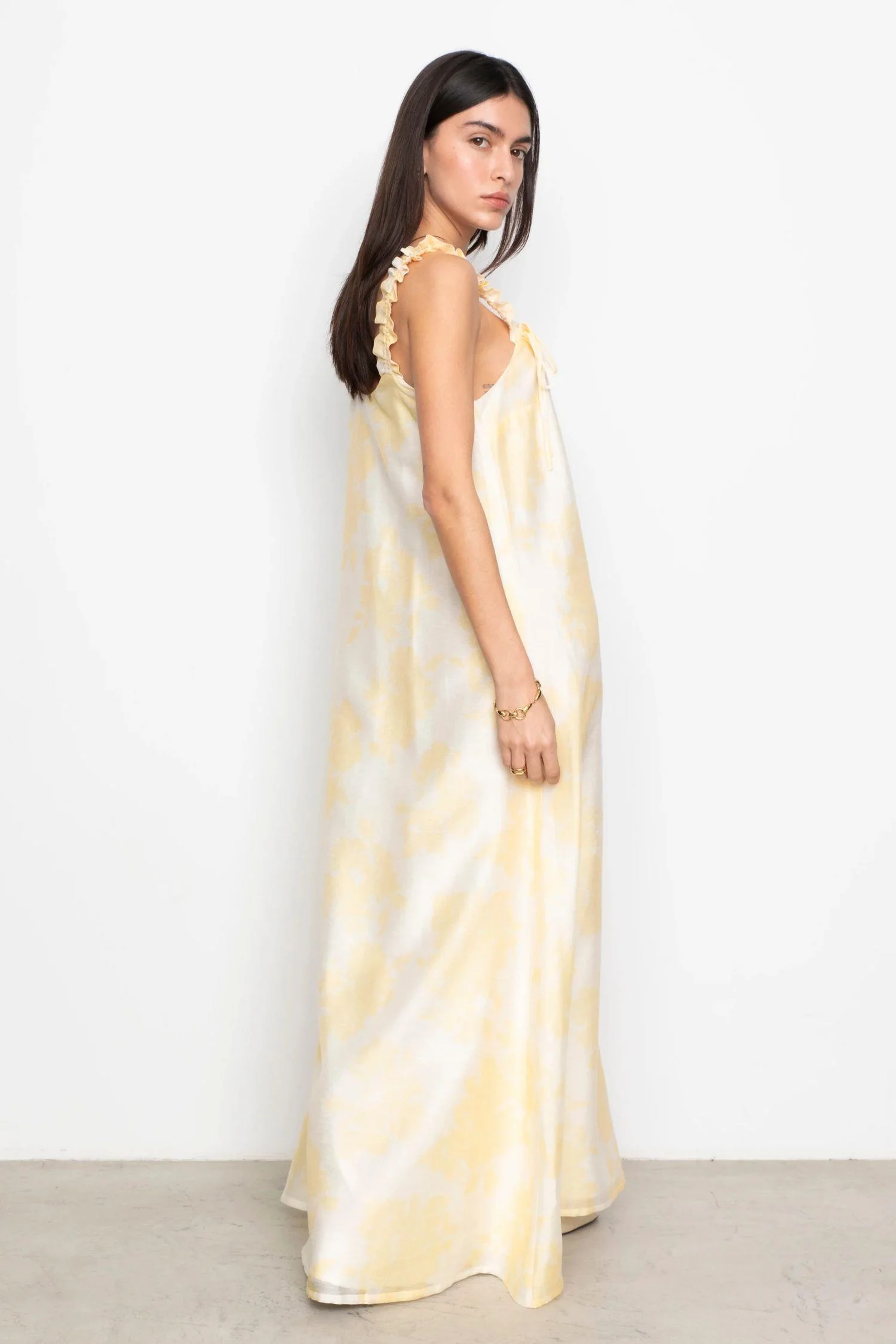 Zaha Dress Yellow Floral Print - Image 4