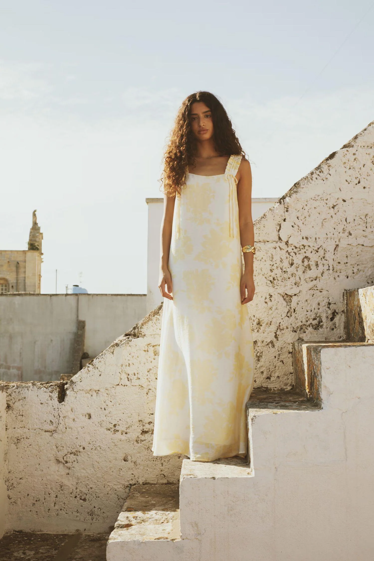 Zaha Dress Yellow Floral Print - Image 6