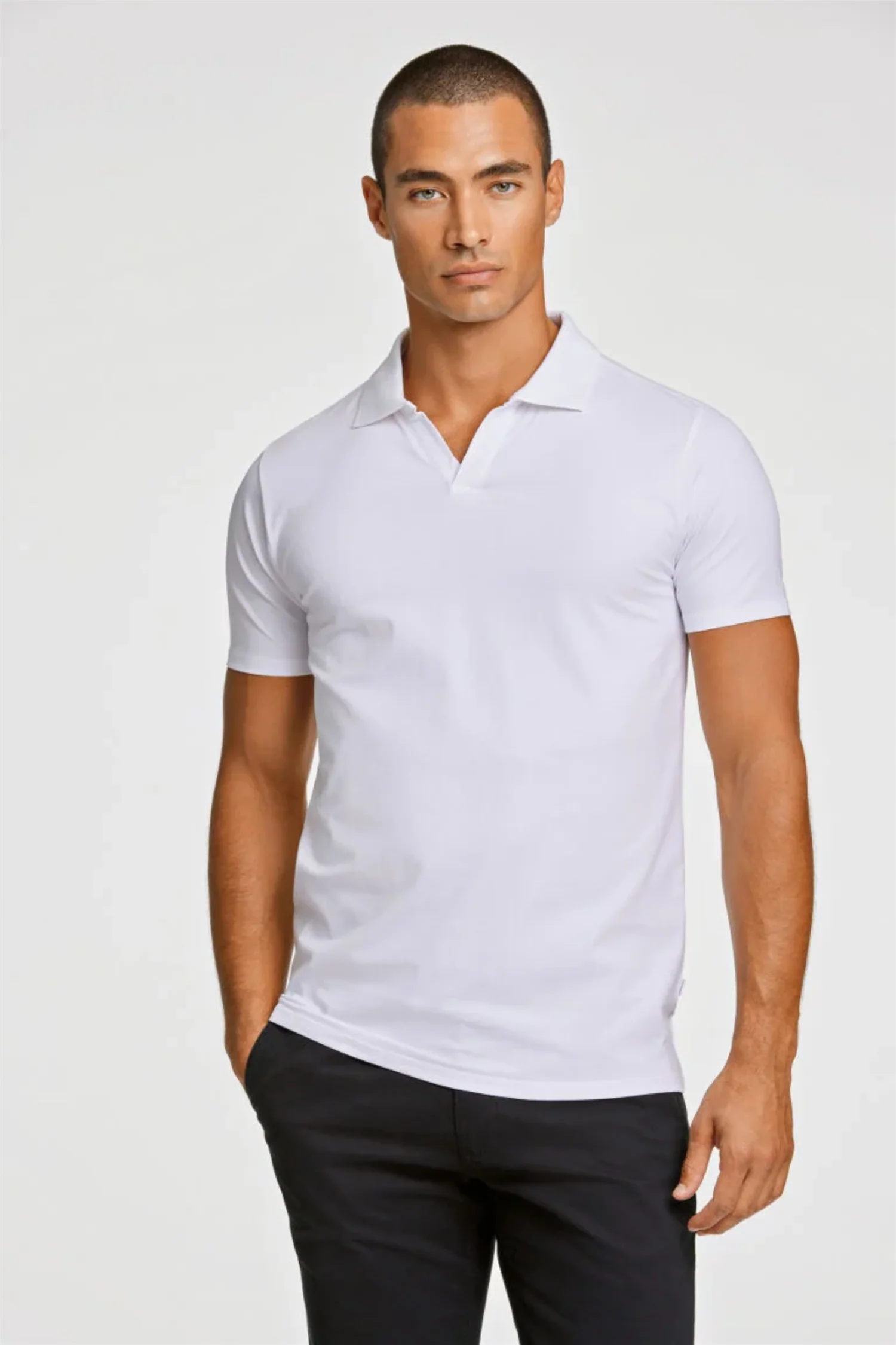 Stretch Polo Shirt S/S White - Image 4