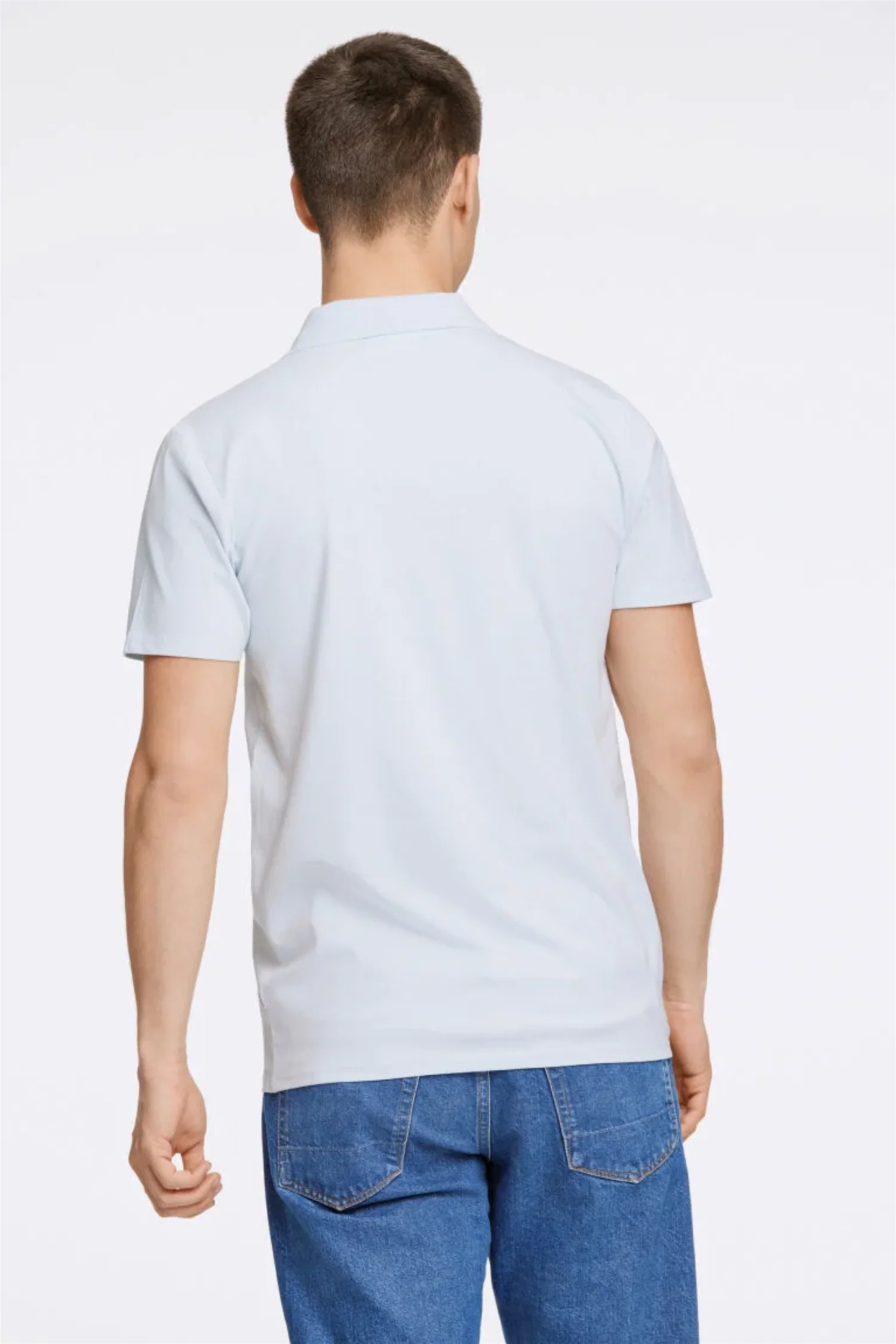 Stretch Polo Shirt S/S Pastel Blue - Image 5