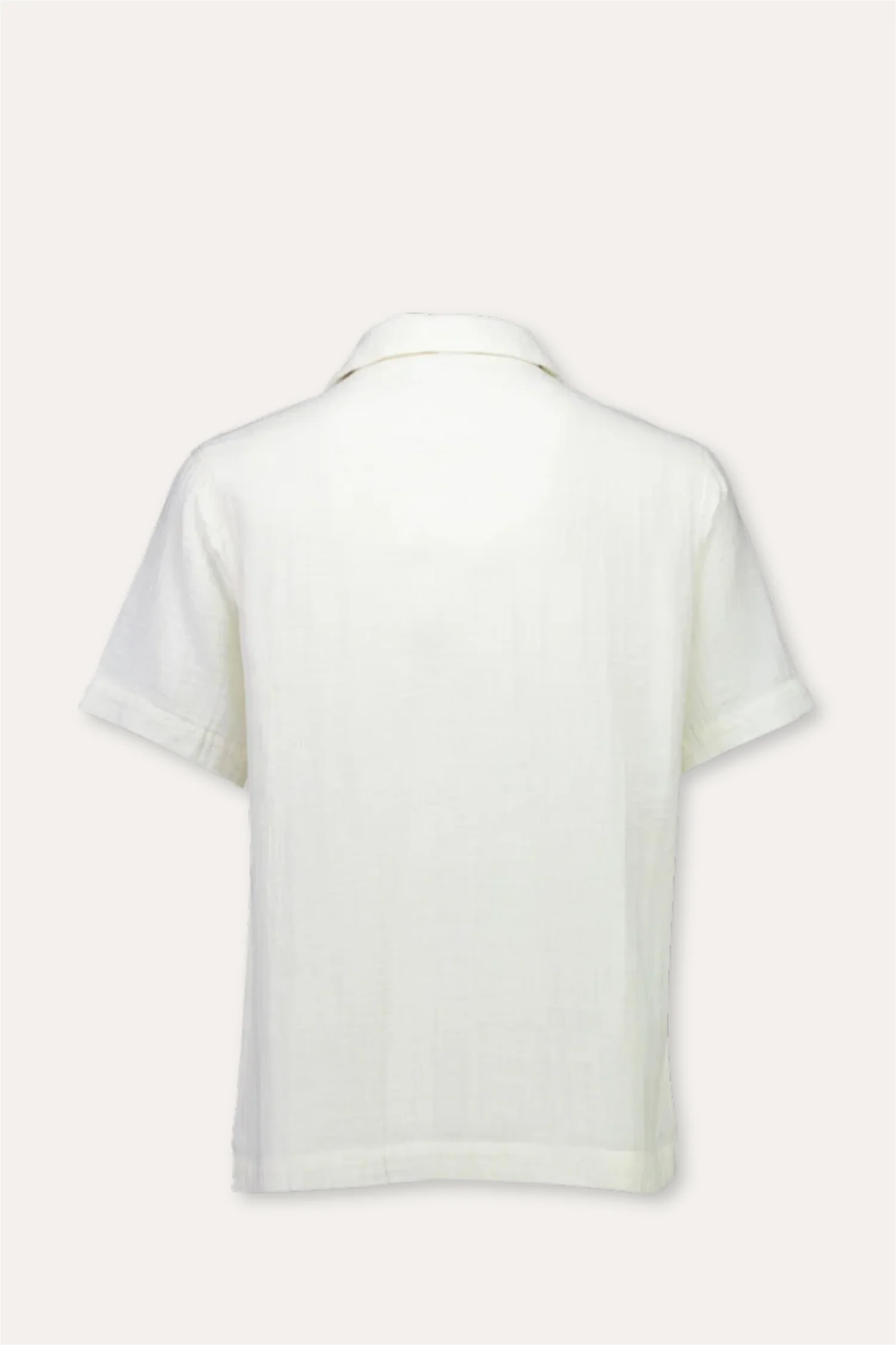 Cotton Muslin Resort Shirt S/S Off White - Image 2