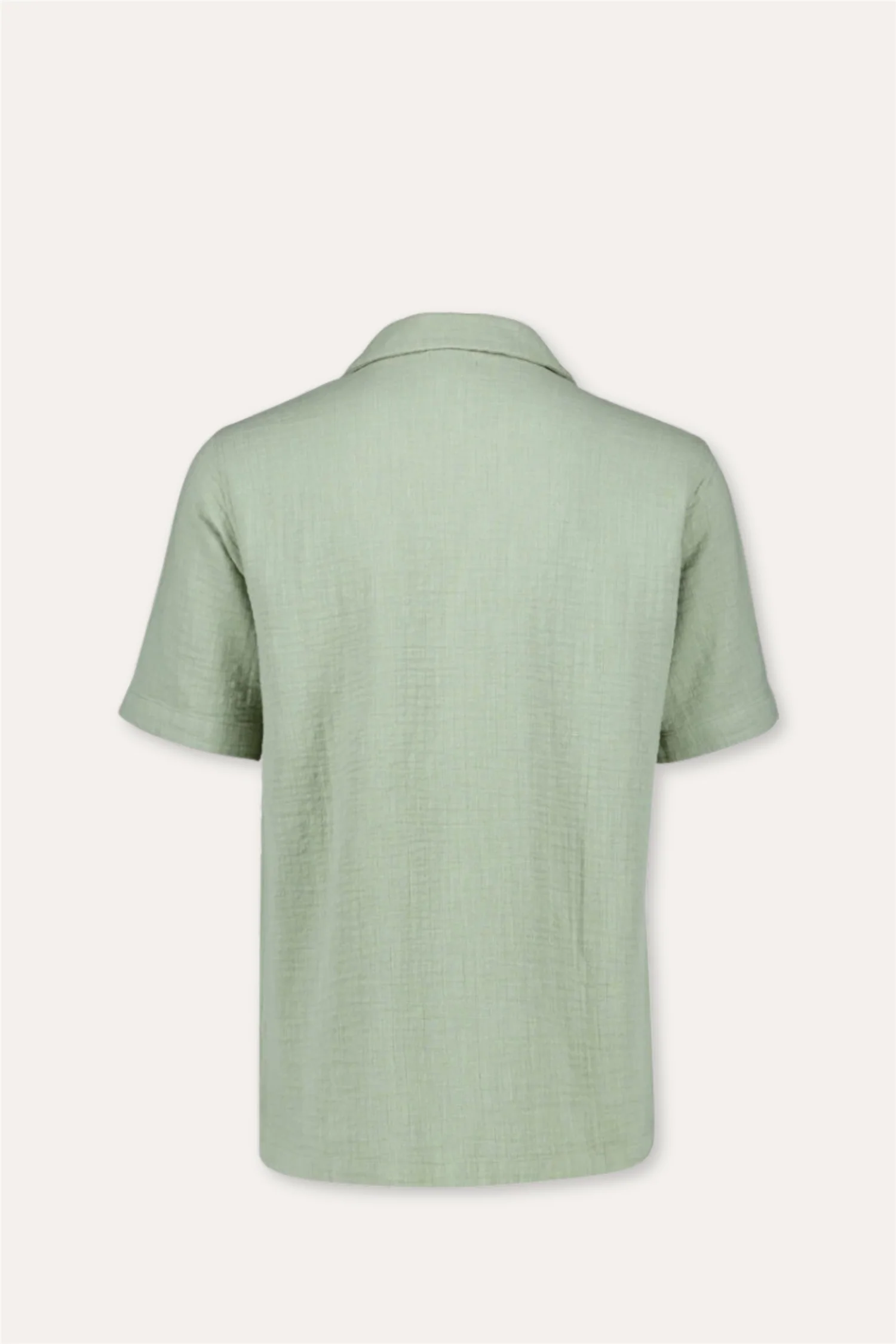 Cotton Muslin Resort Shirt S/S Dusty Olive - Image 2