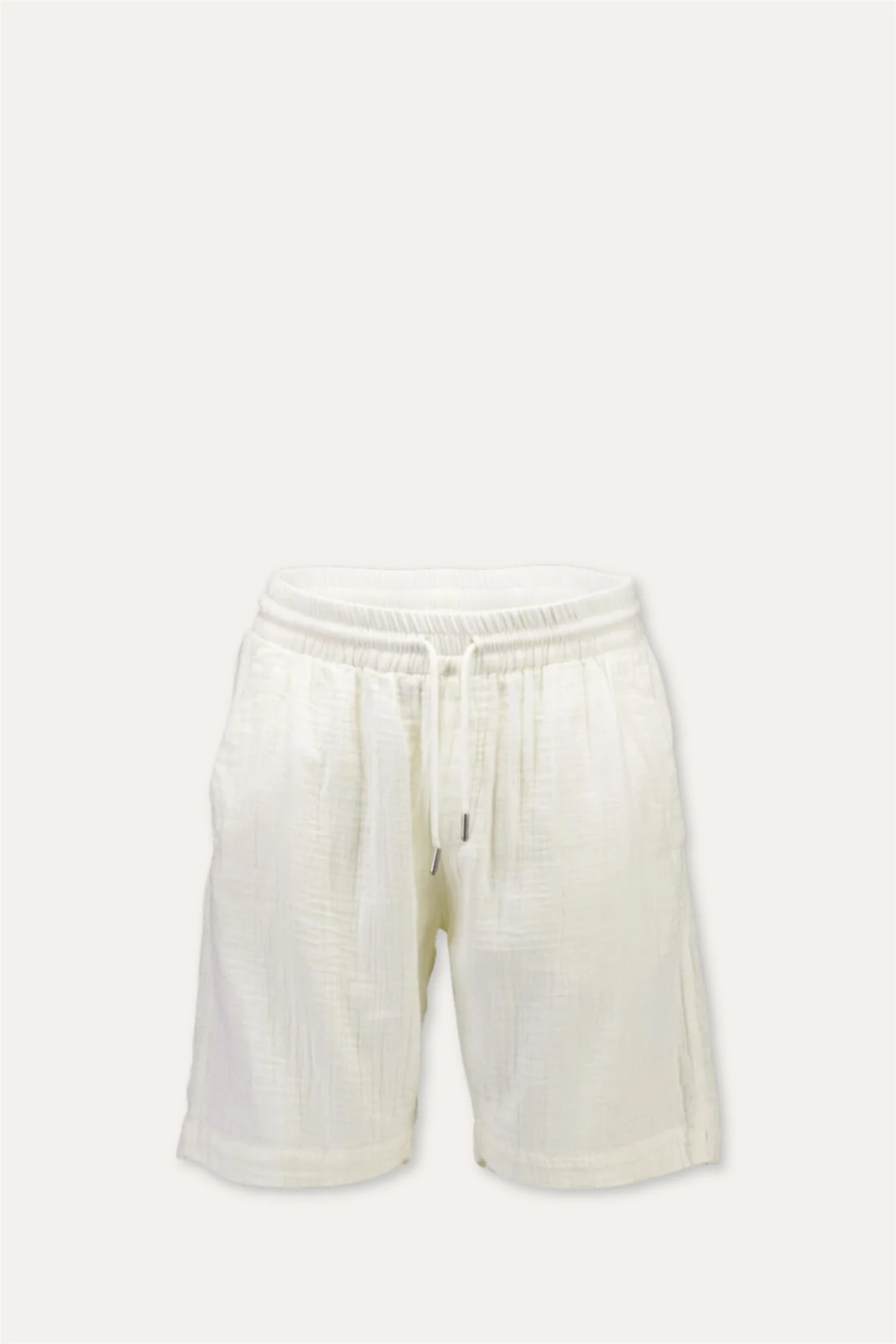 Cotton Muslin Shorts Off White