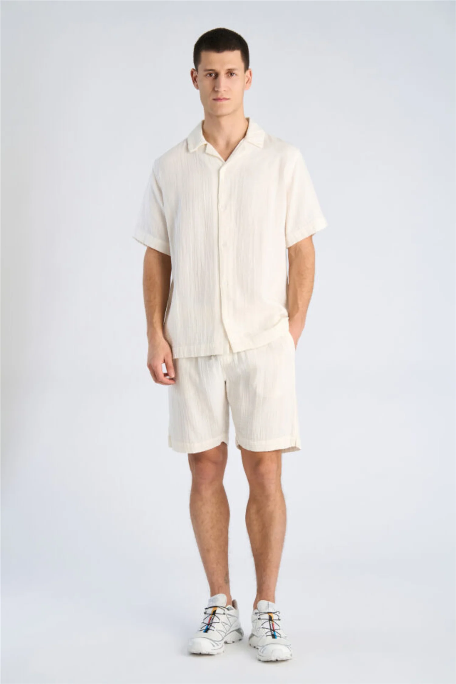 Cotton Muslin Shorts Off White - Image 3