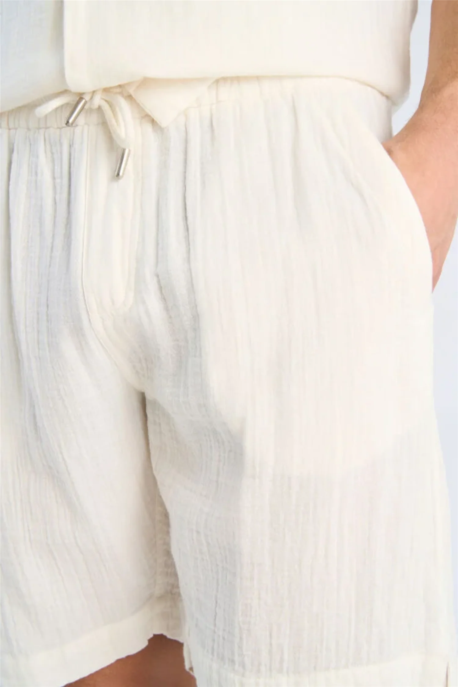 Cotton Muslin Shorts Off White - Image 6