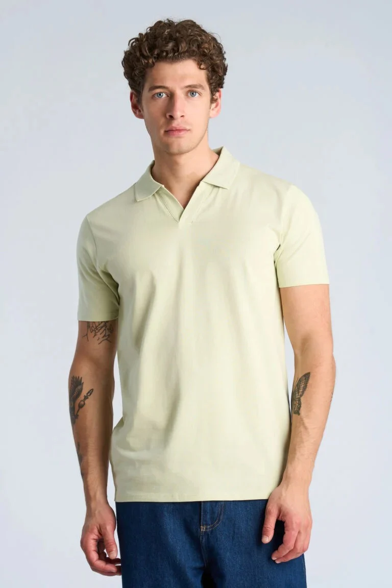 Stretch Polo Shirt S/S Soft Green - Image 2