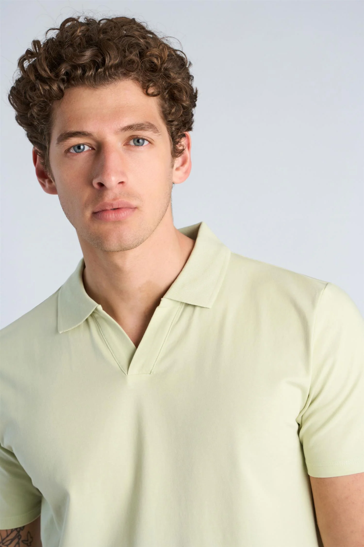 Stretch Polo Shirt S/S Soft Green - Image 5