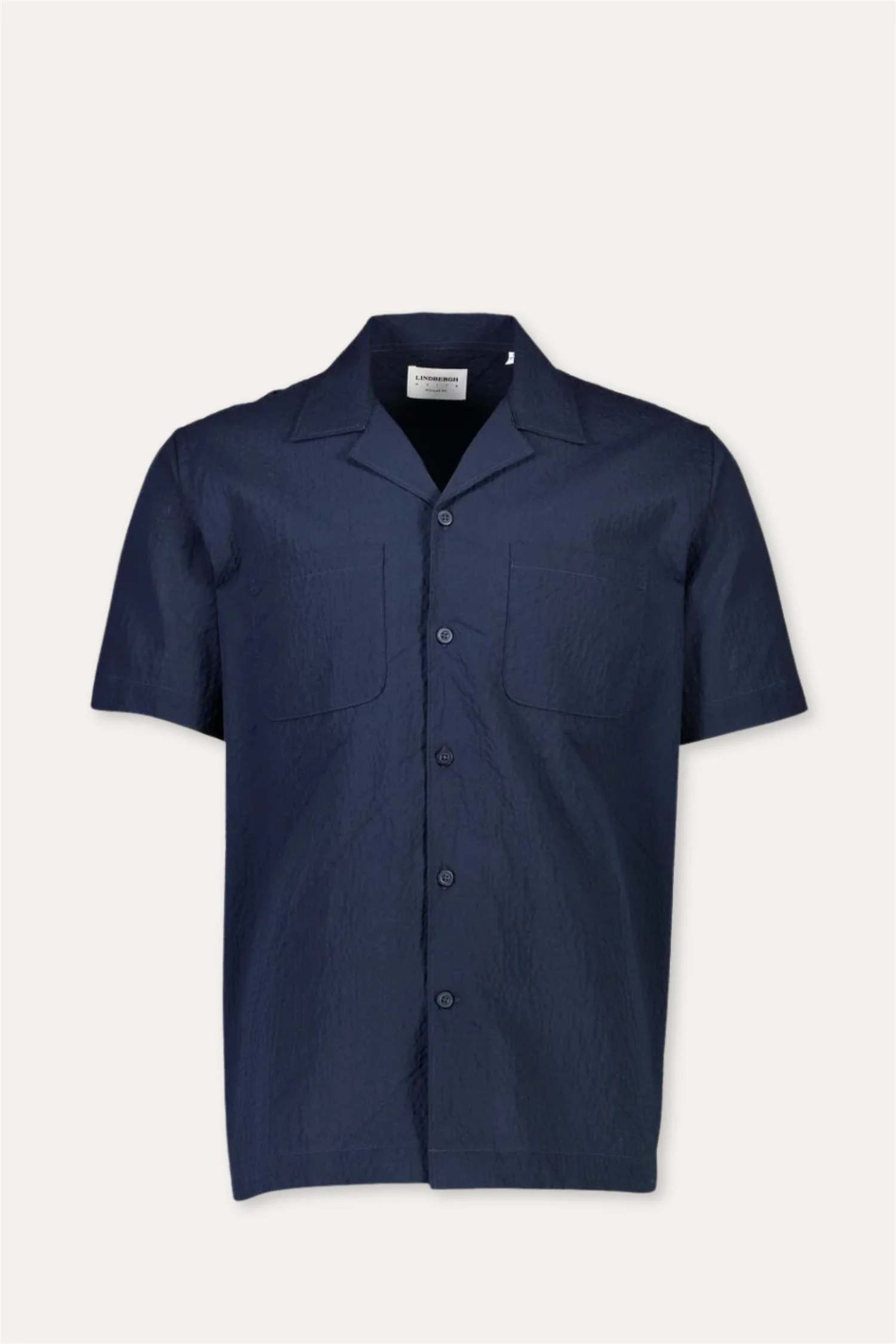 Seersucker Shirt S/S Navy