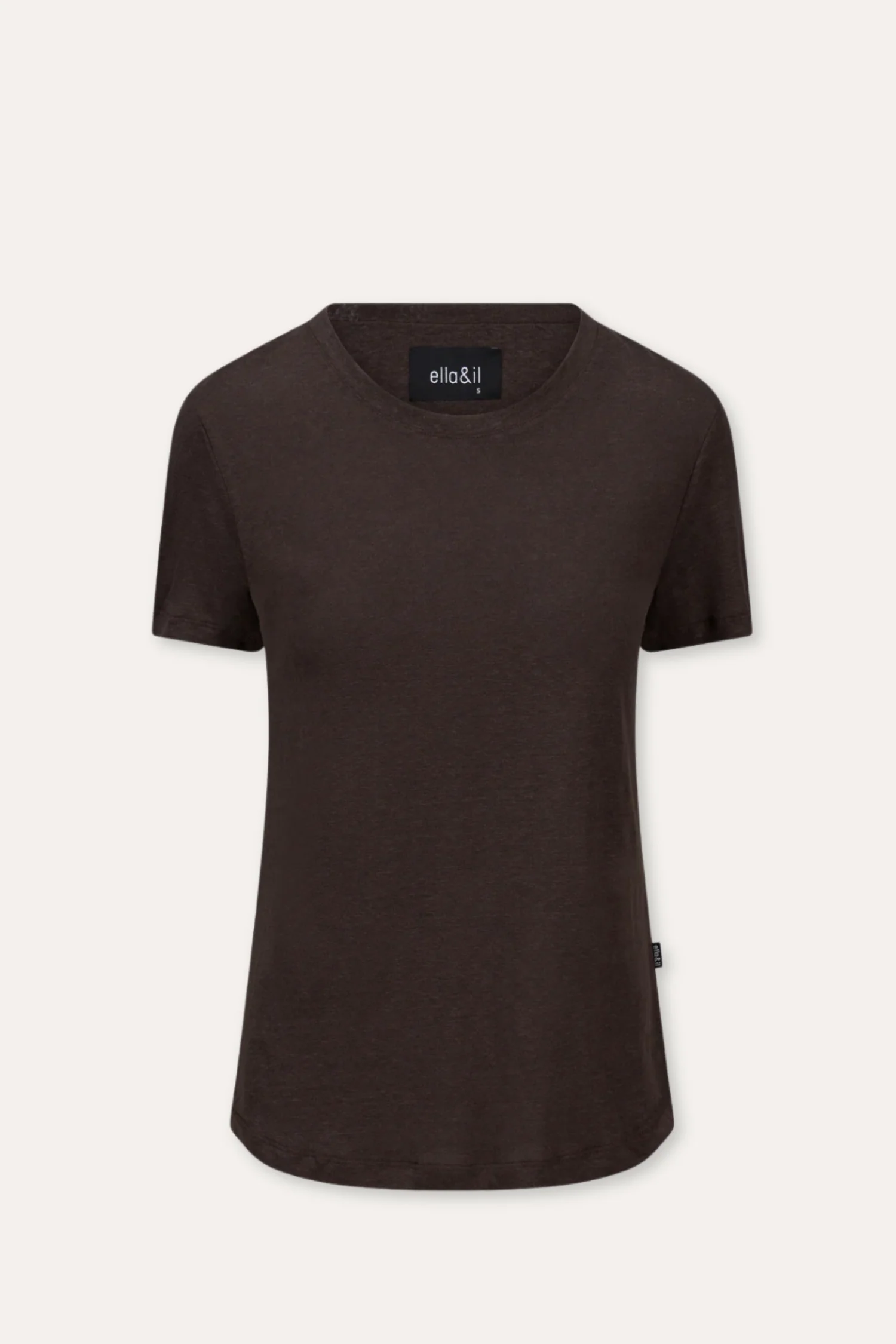 Jane Linen tee- Dark Brown