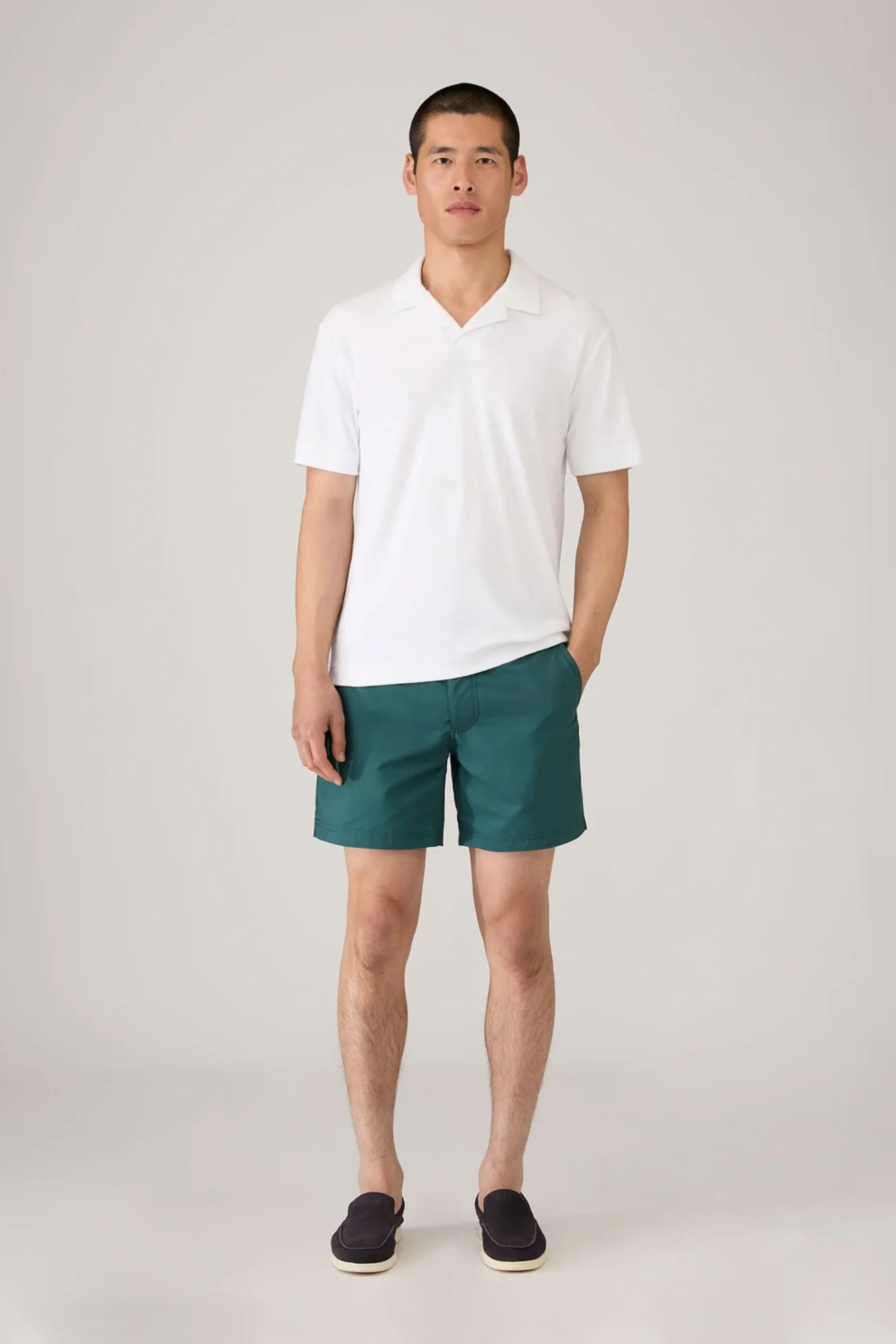 SS Towelling Polo Shirt White - Image 3