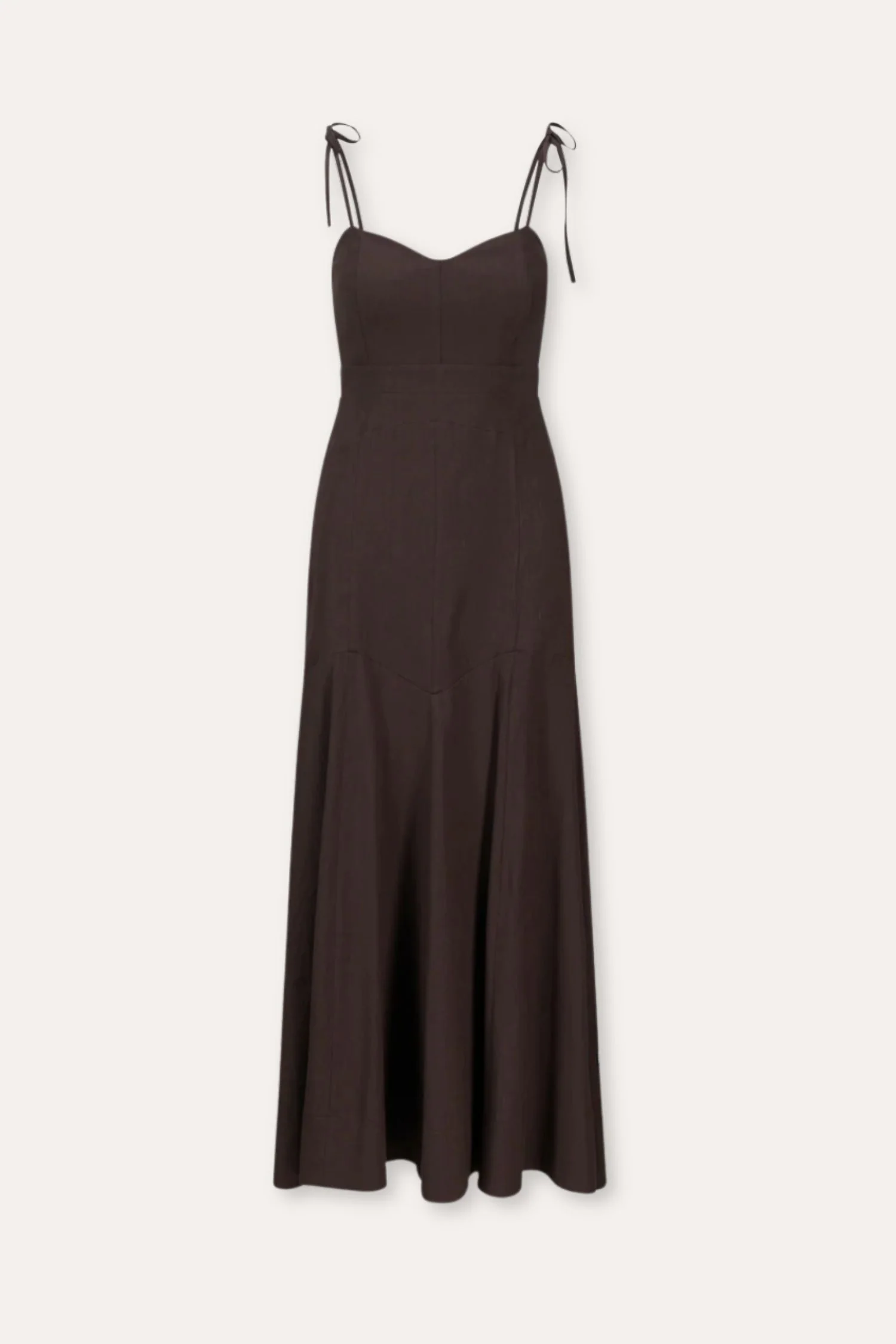 Tessa Strech Linen Dress- Dark Brown