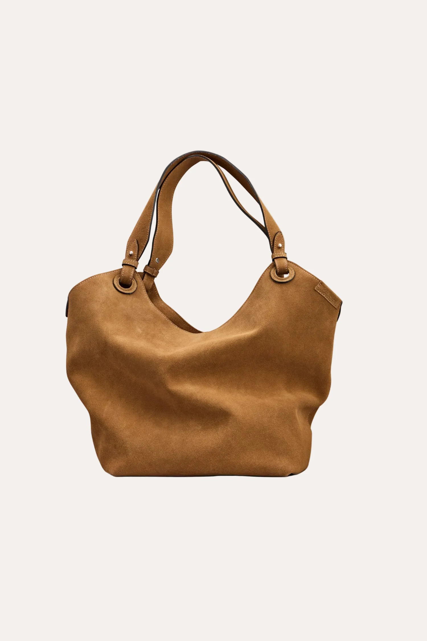 SOHO Shoulder Bag- Gold Camel Suede