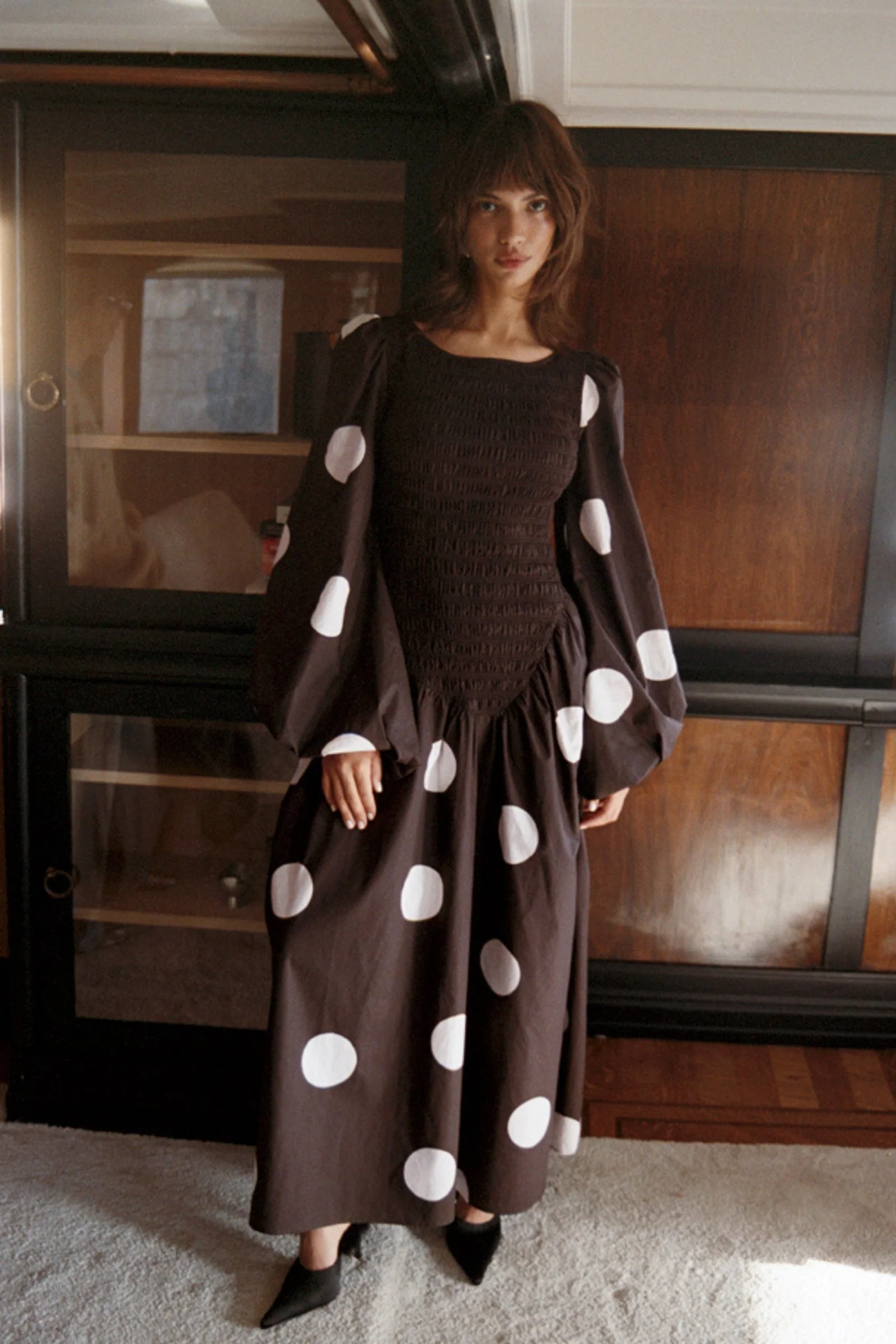 Fermo Dress Large Brown Dot - Image 2