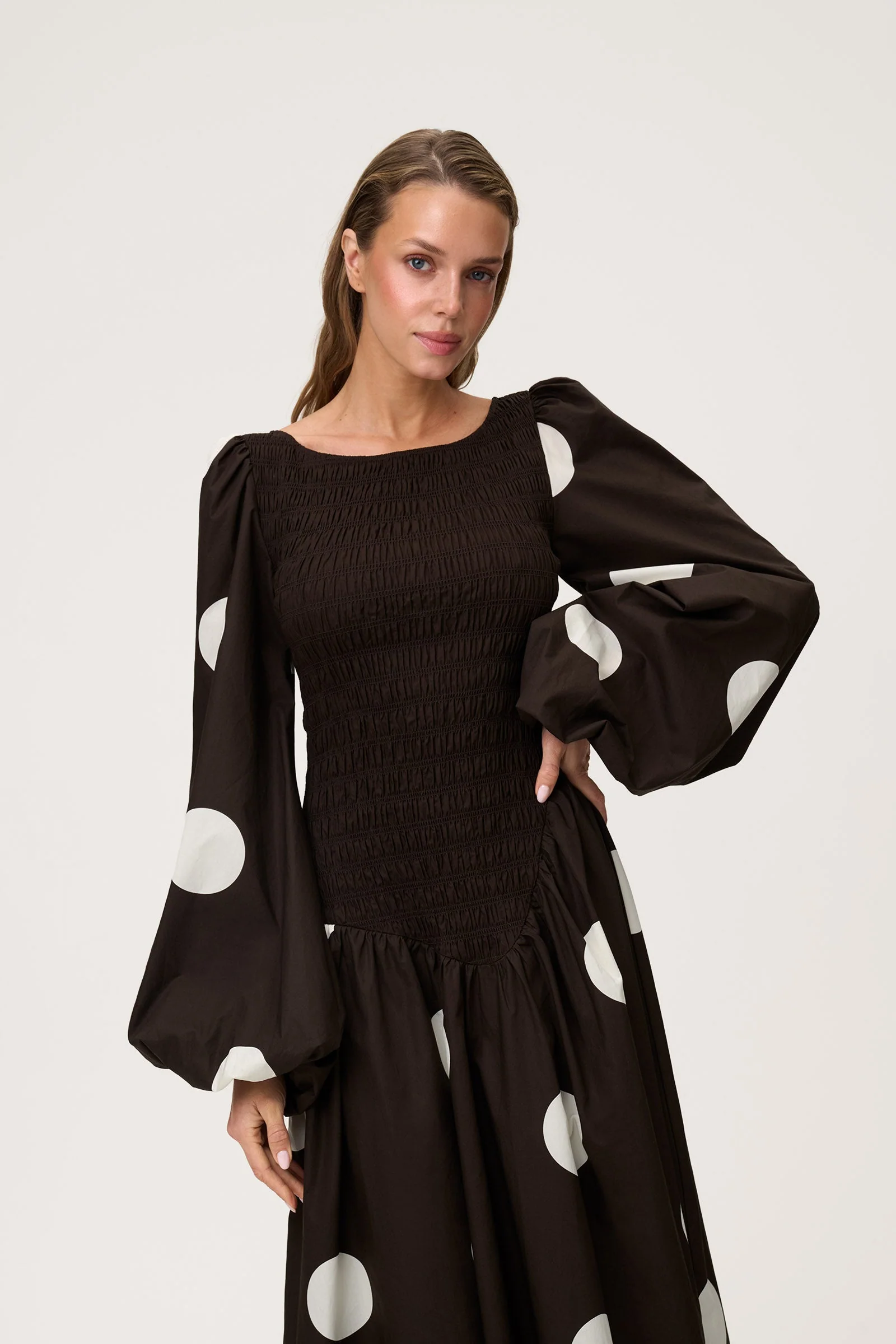 Fermo Dress Large Brown Dot - Image 4