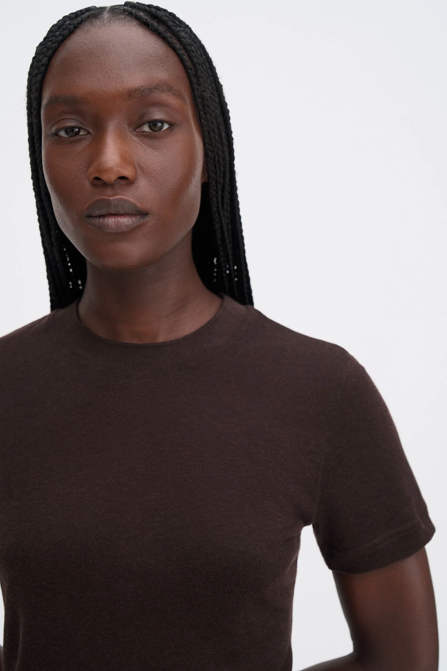 Lyocell Cashmere Tee- Brown - Image 5
