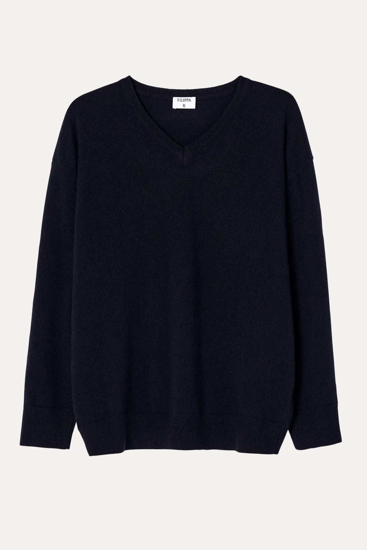 Soft Wool V-Neck Sweater Navy