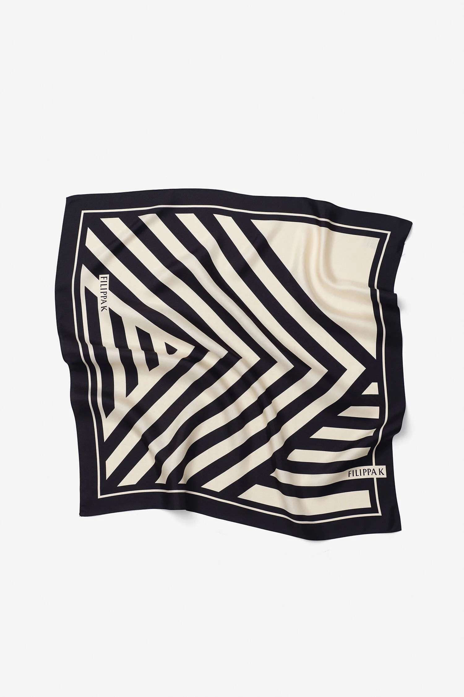 Printed Silk Scarf Black - Image 3