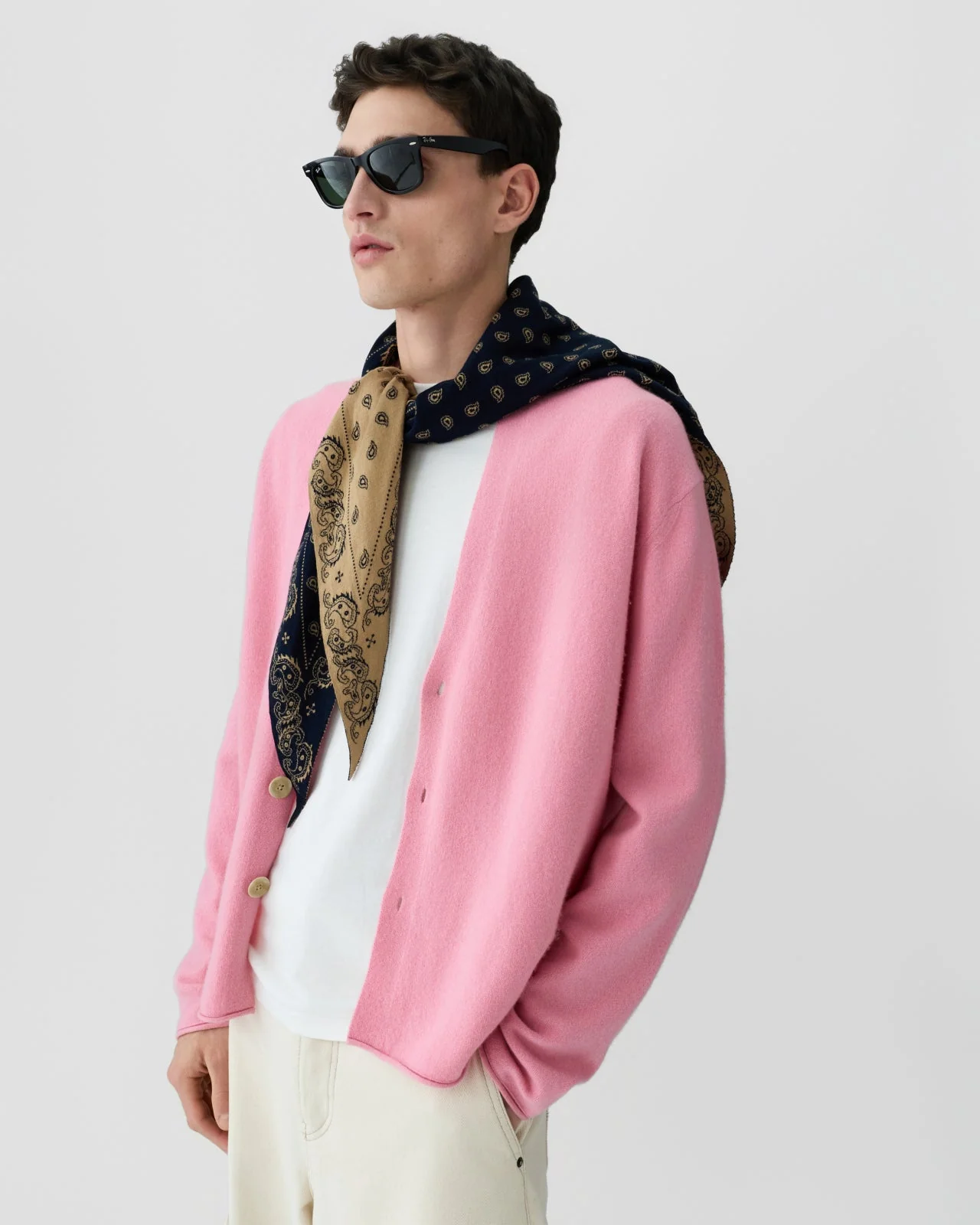 The Wild Rag Cotton Silk Blend Navy/Camel - Image 3