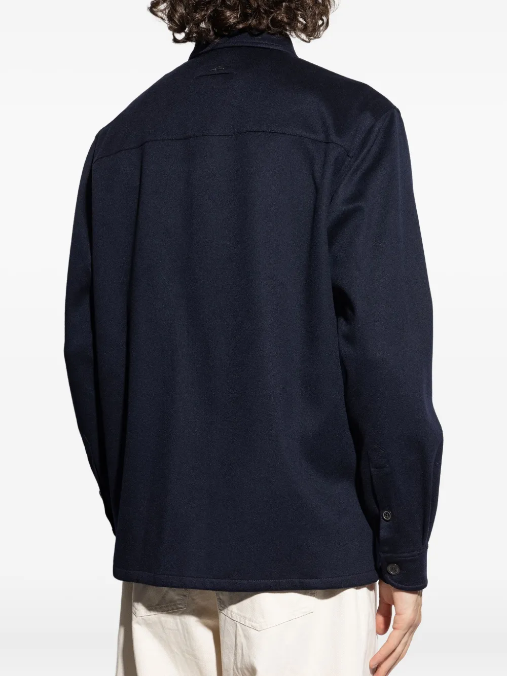 Cashmere Overshirt Navy - Image 4