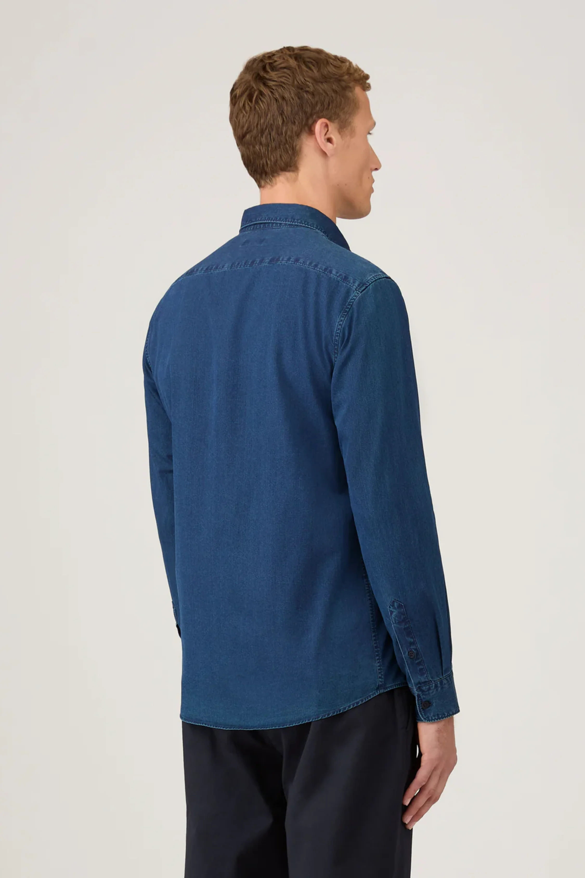 Button Down Twill Shirt Indigo - Image 5