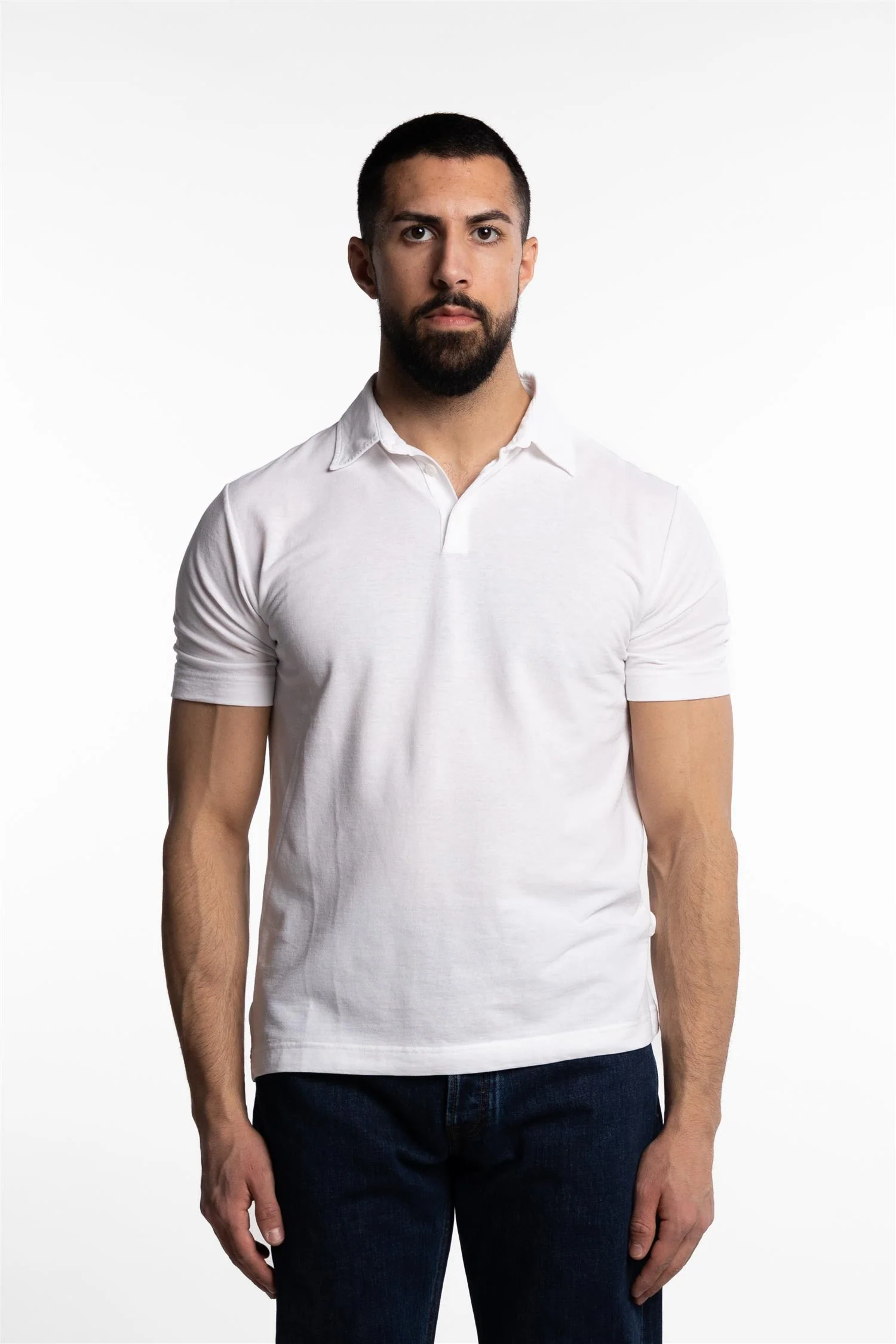 Ice Cotton Short Sleeve Polo Shirt White