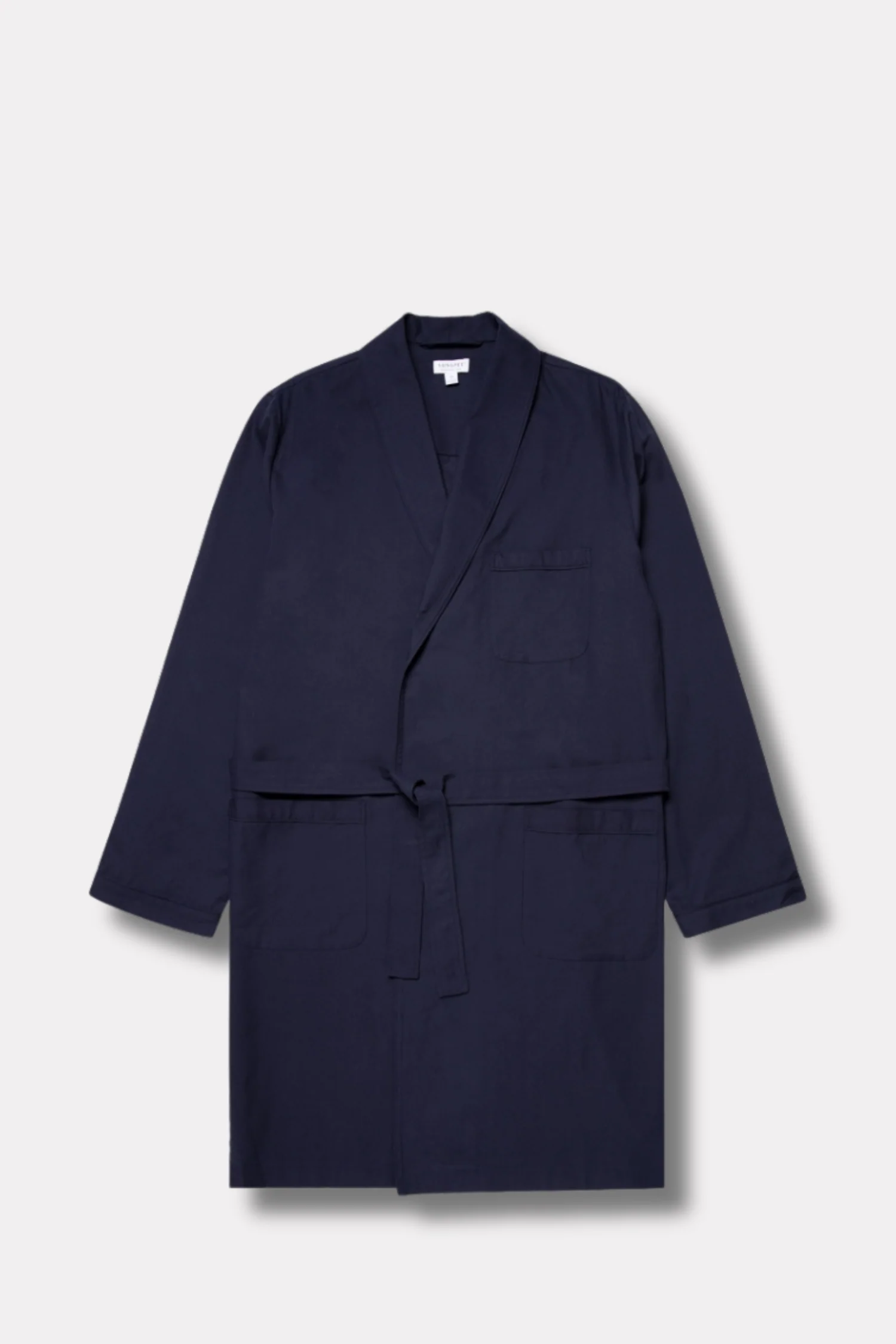 Cotton Flannel Robe Navy
