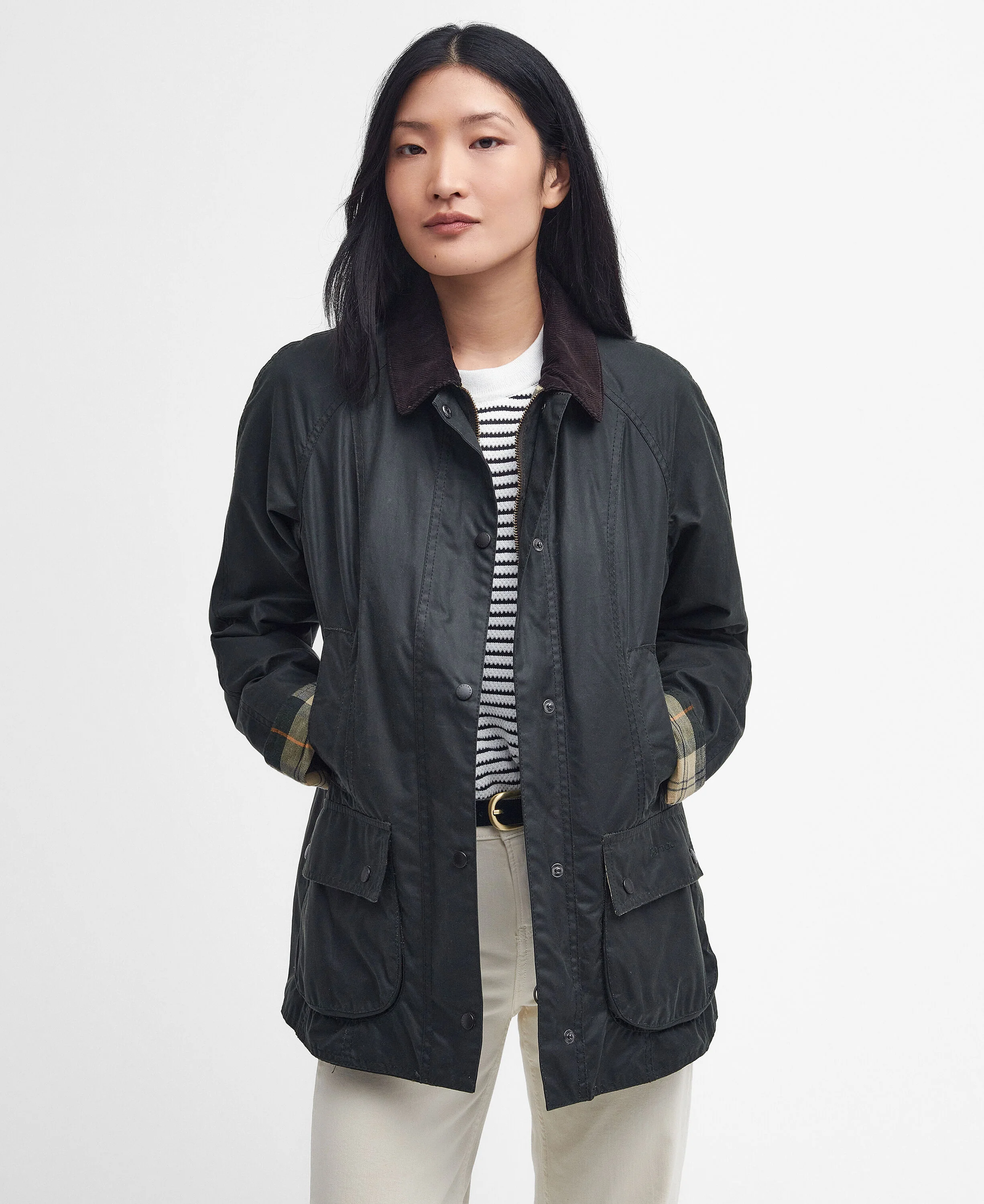 Beadnell Wax Jacket Sage - Image 2